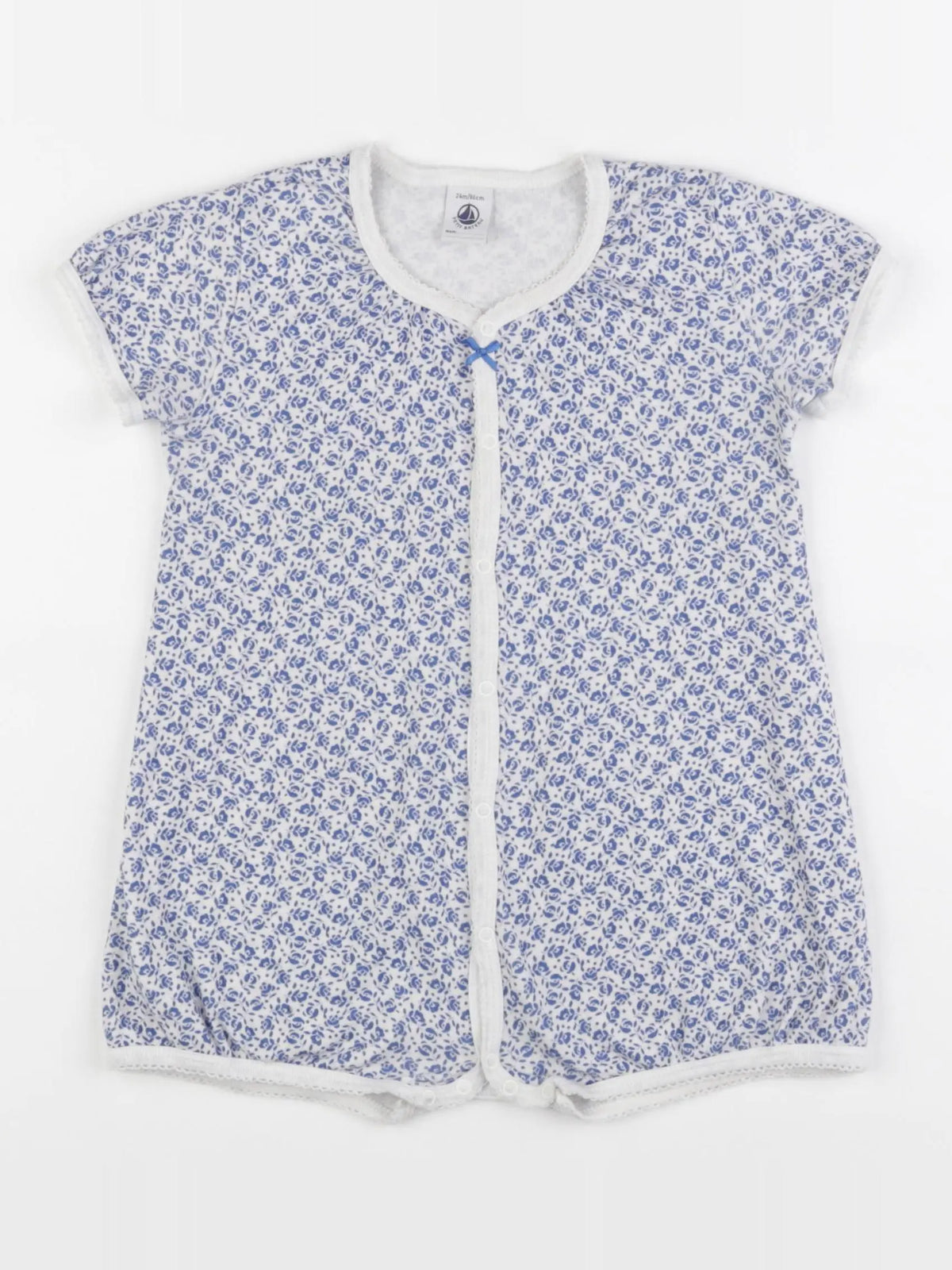 Petit Bateau - pyjama coton bleu - 2 ans