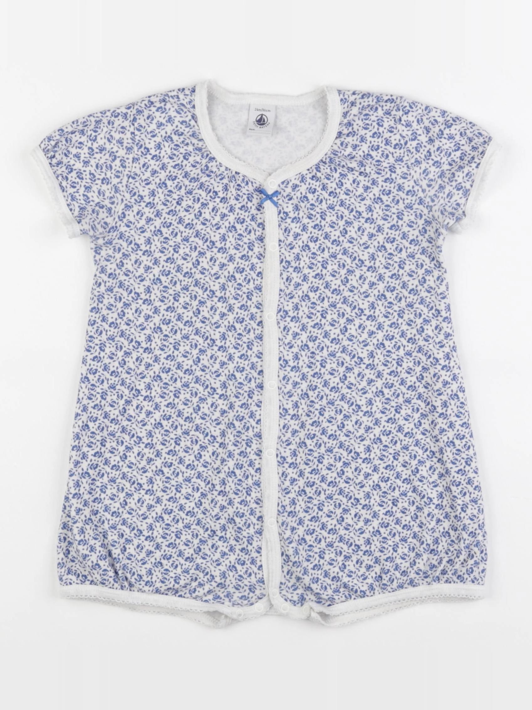 Petit Bateau - pyjama coton bleu - 2 ans