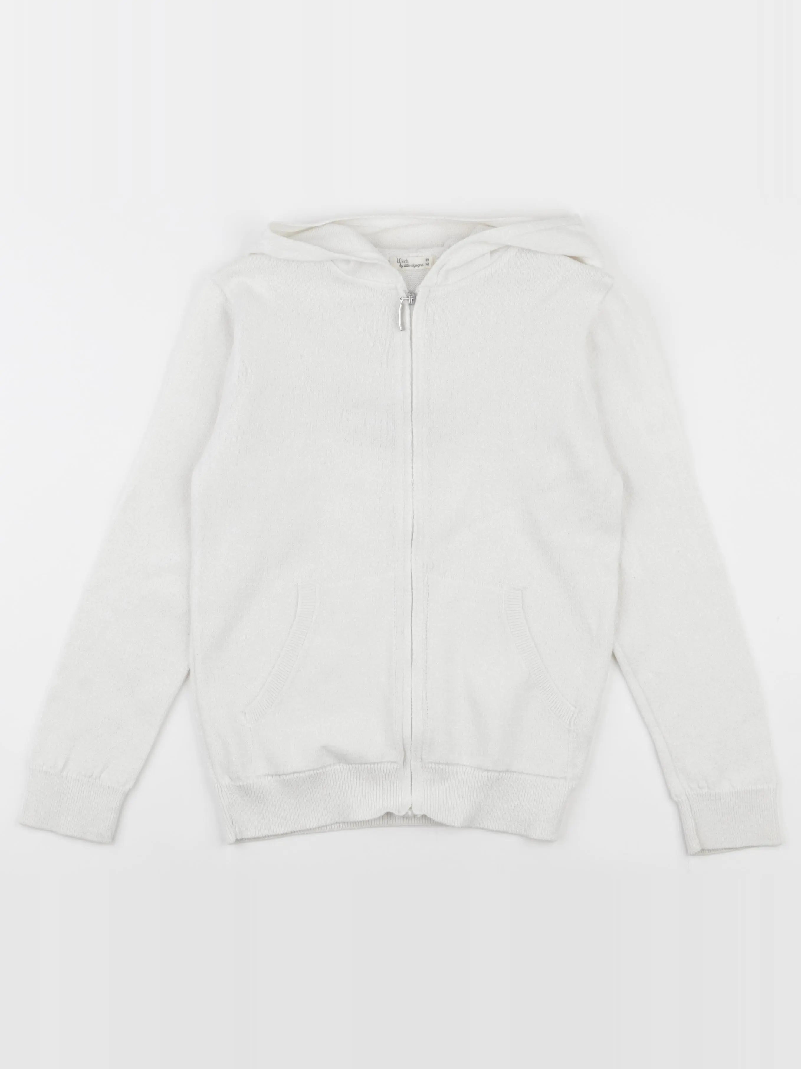 Little Cigogne - gilet blanc, argent - 10 ans