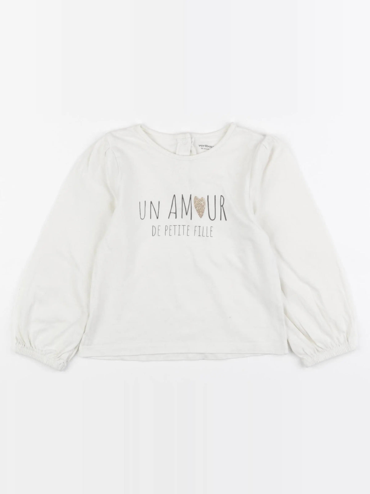 Vertbaudet - tee-shirt blanc - 36 mois