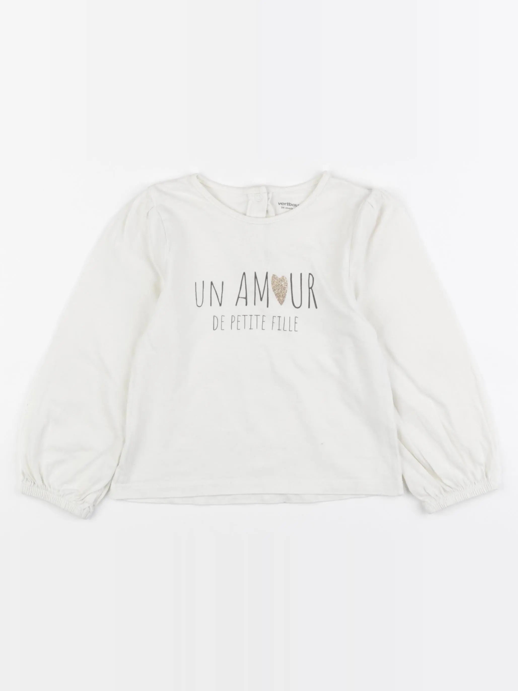 Vertbaudet - tee-shirt blanc - 36 mois