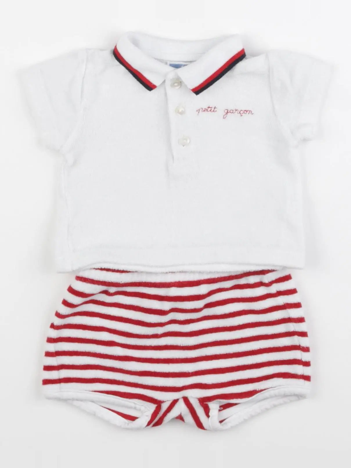 Jacadi - ensemble blanc, rouge - 3 mois