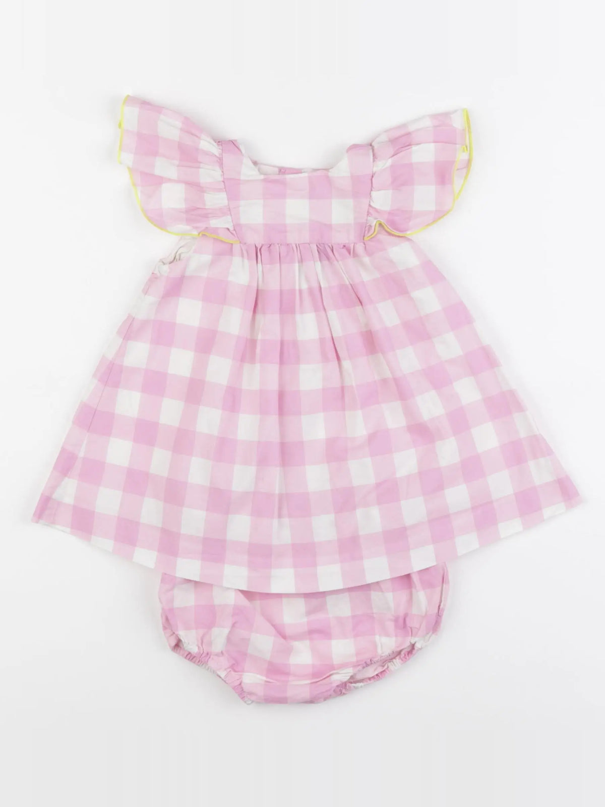 Jacadi - robe blanc, rose - 6 mois