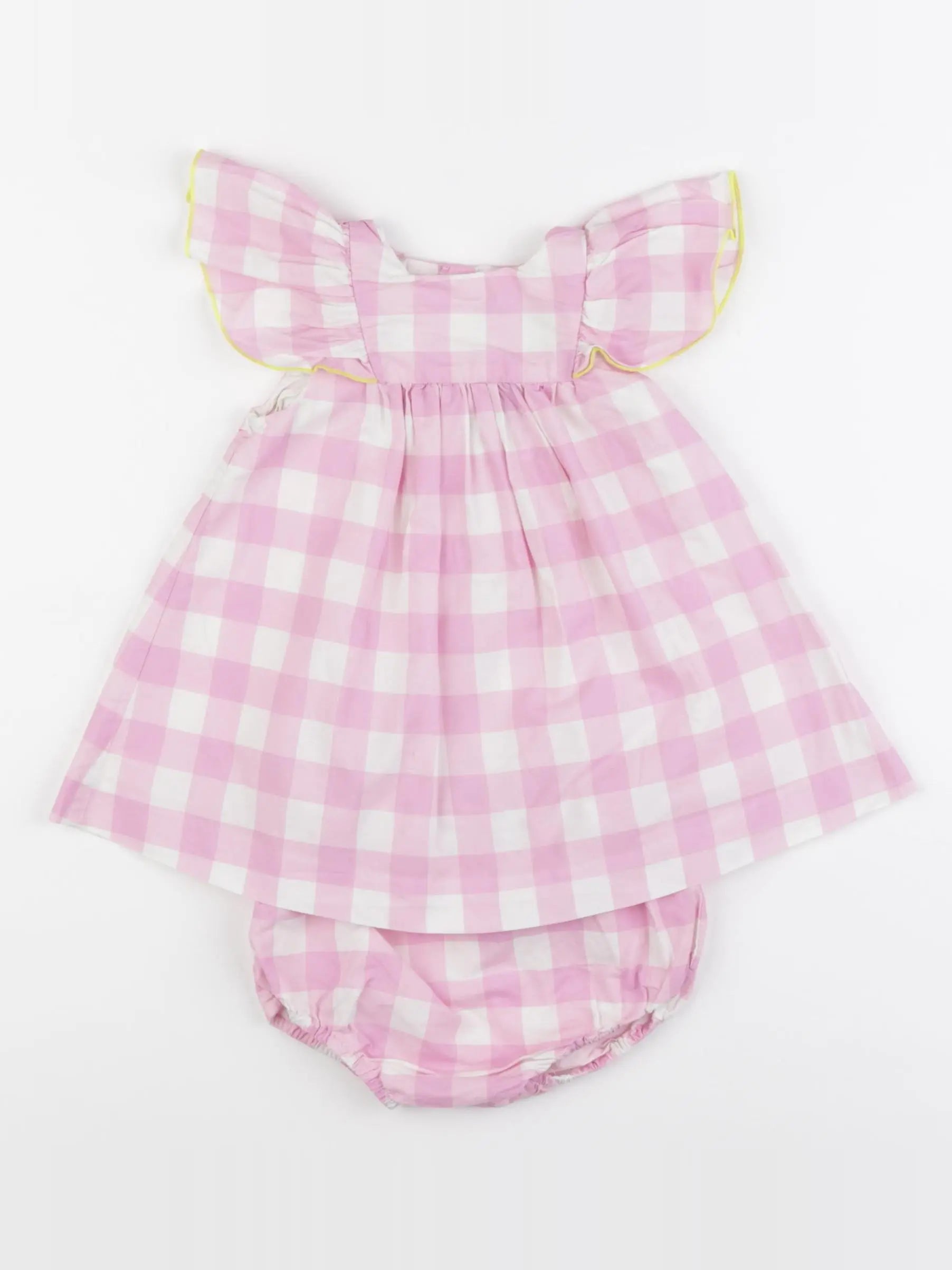 Jacadi - robe blanc, rose - 6 mois