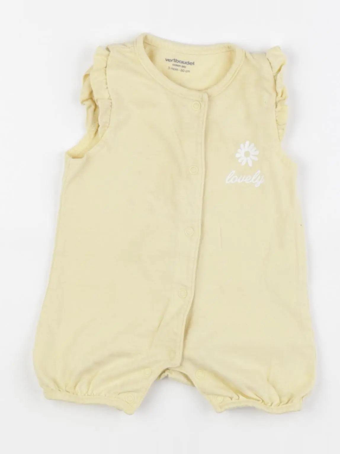 Vertbaudet - pyjama coton jaune - 3 mois