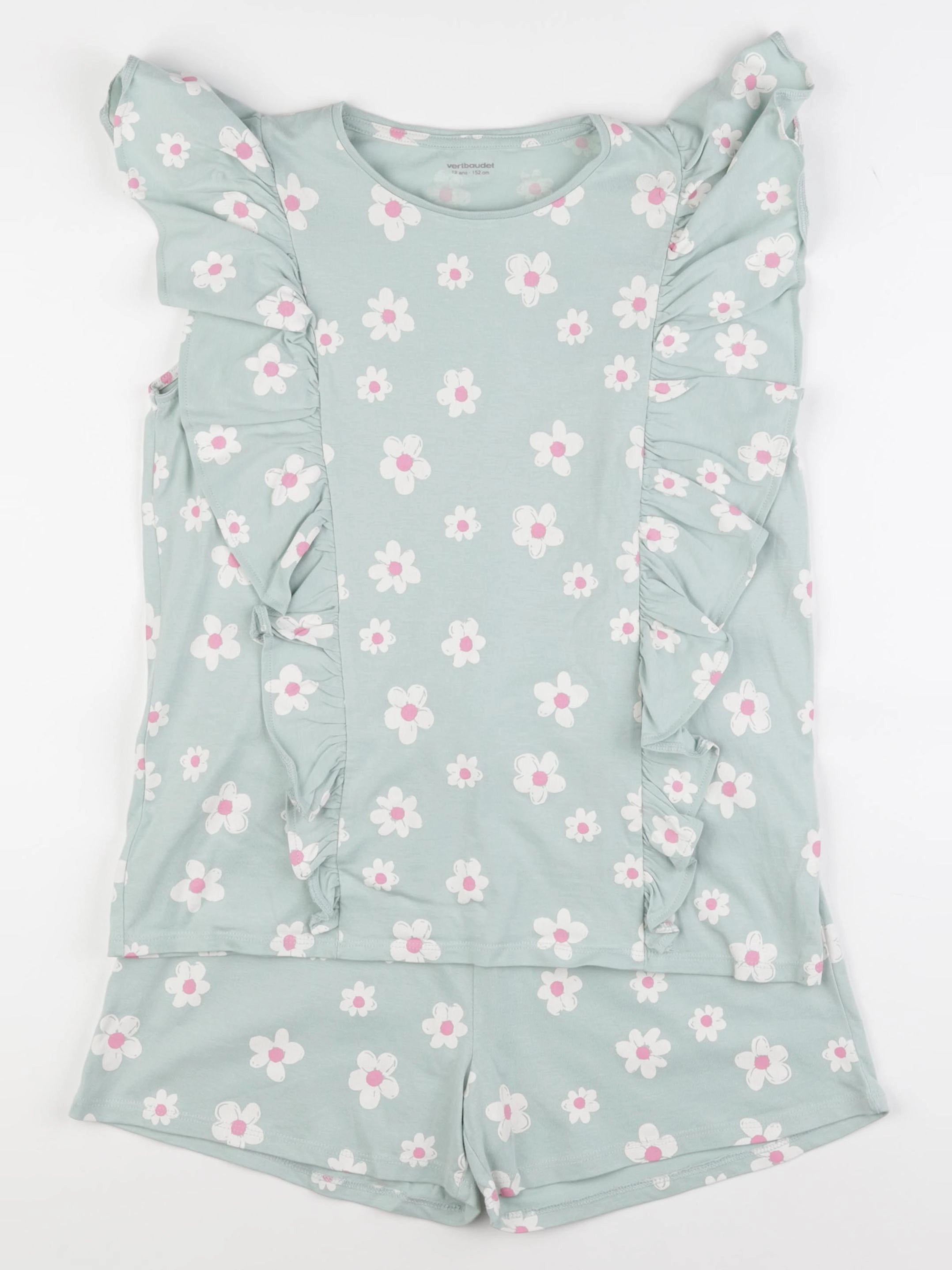 Vertbaudet - pyjama coton vert - 12 ans