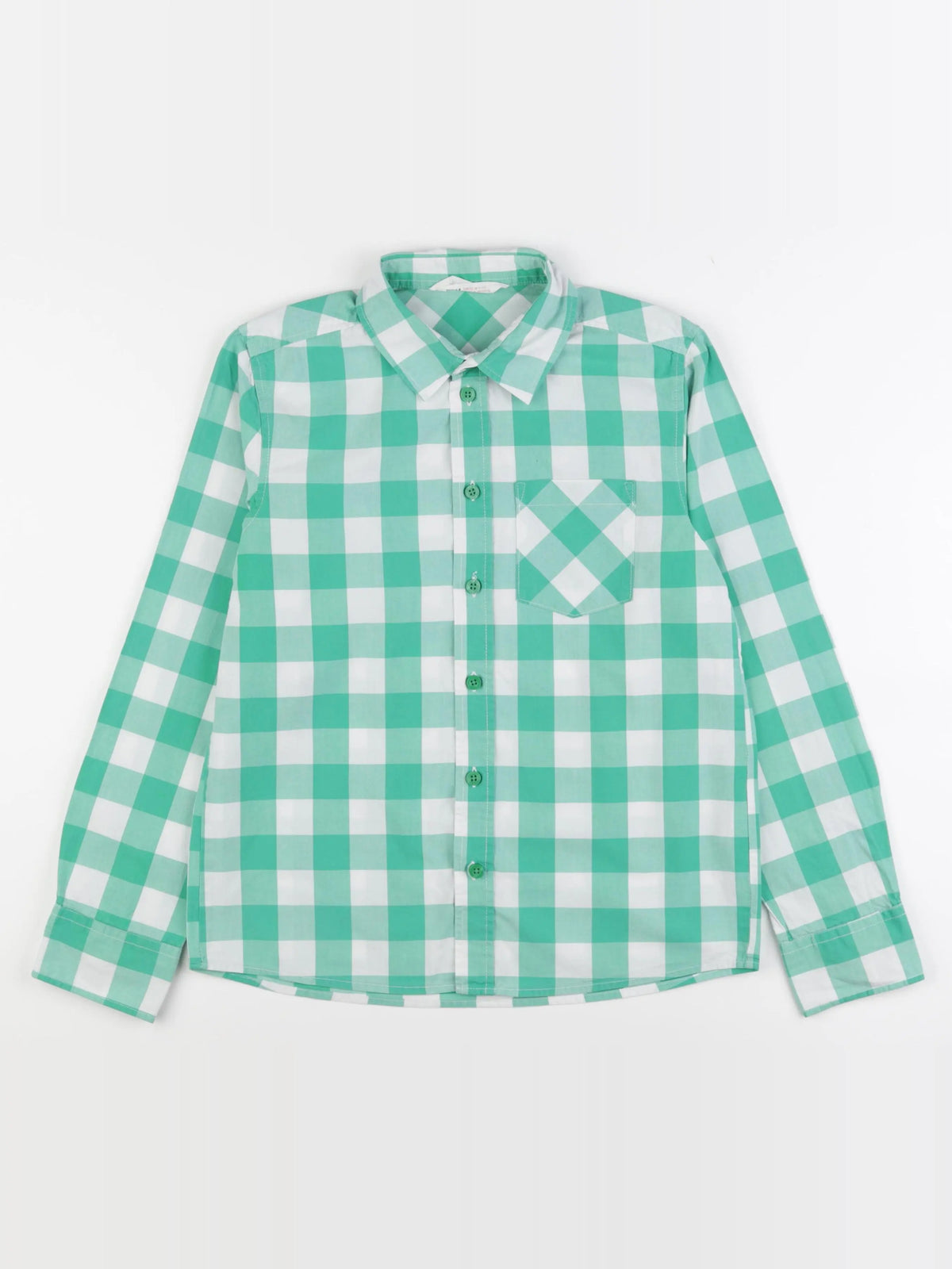 H&M - chemise blanc, vert - 11/12 ans