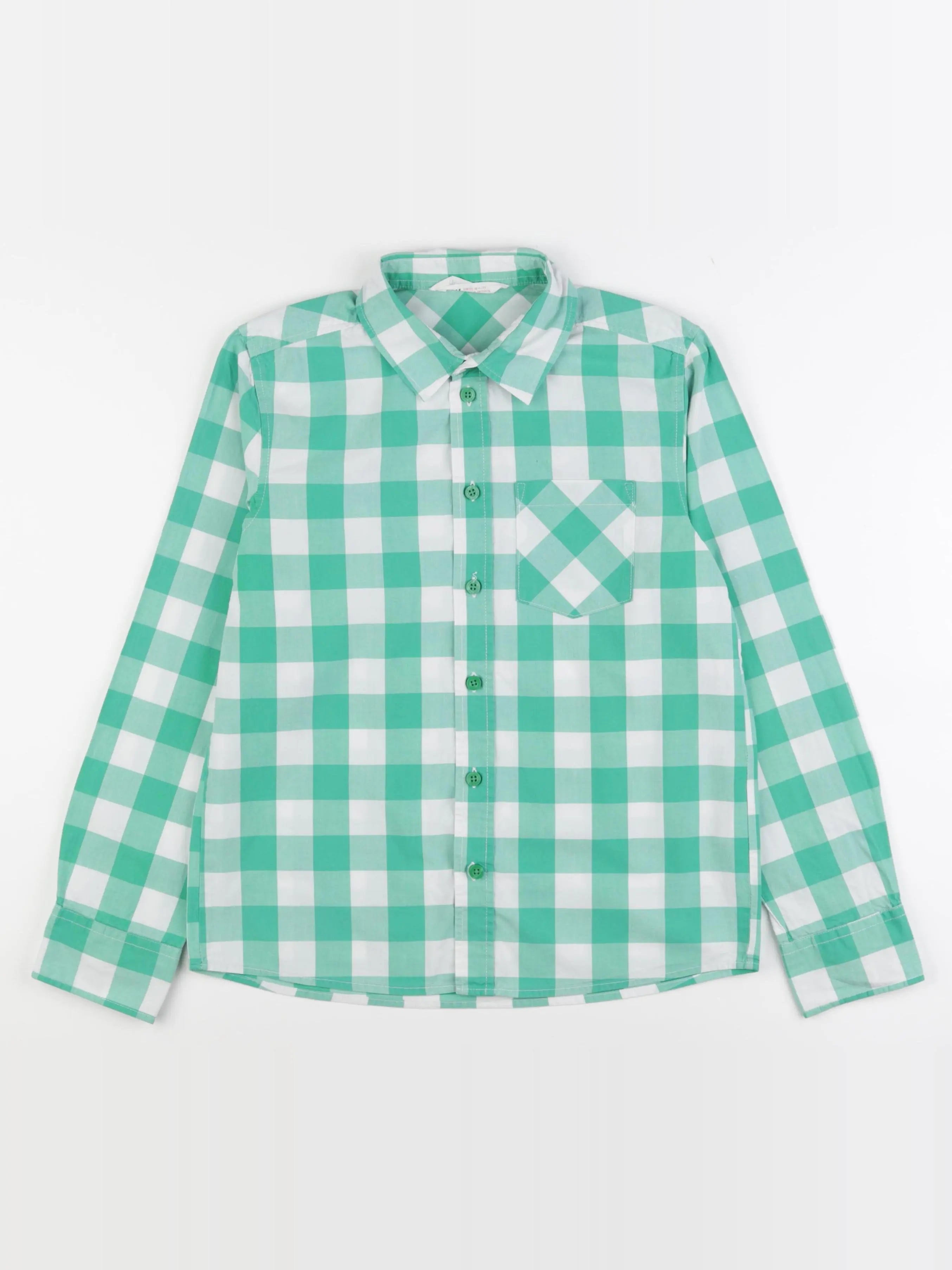 H&M - chemise blanc, vert - 11/12 ans