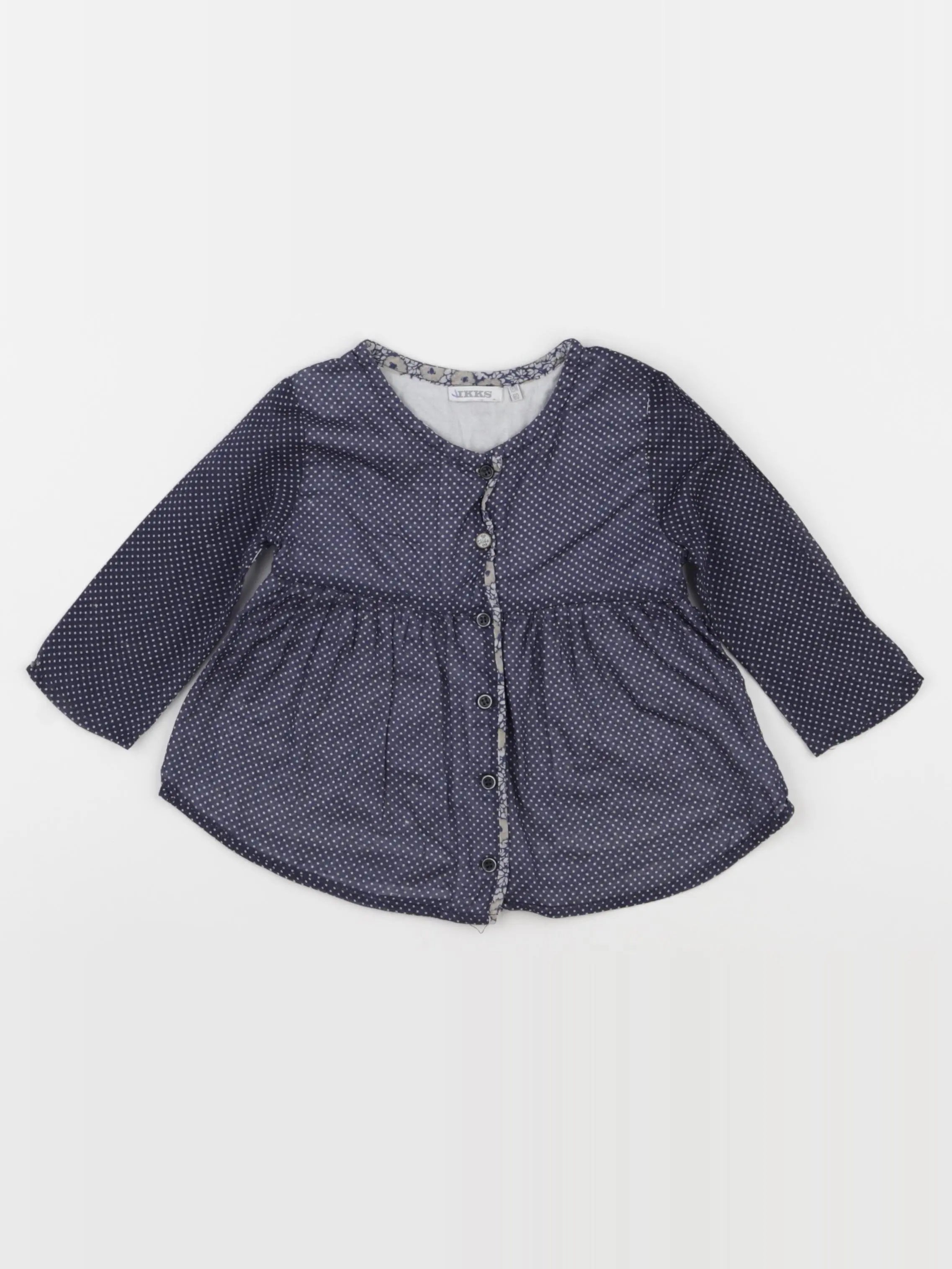 IKKS - blouse bleu - 18 mois