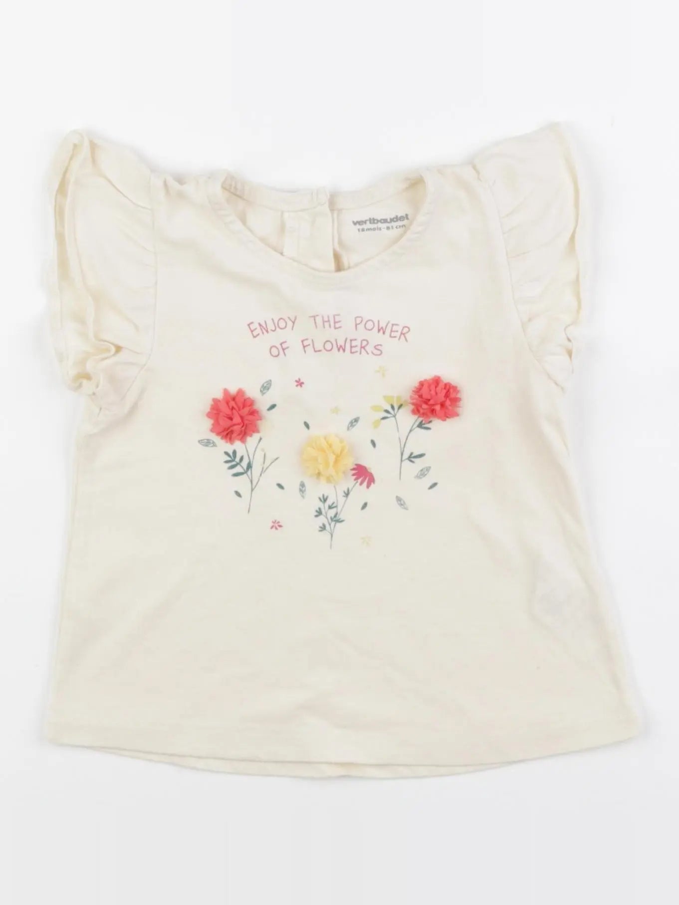 Vertbaudet - tee-shirt beige - 18 mois