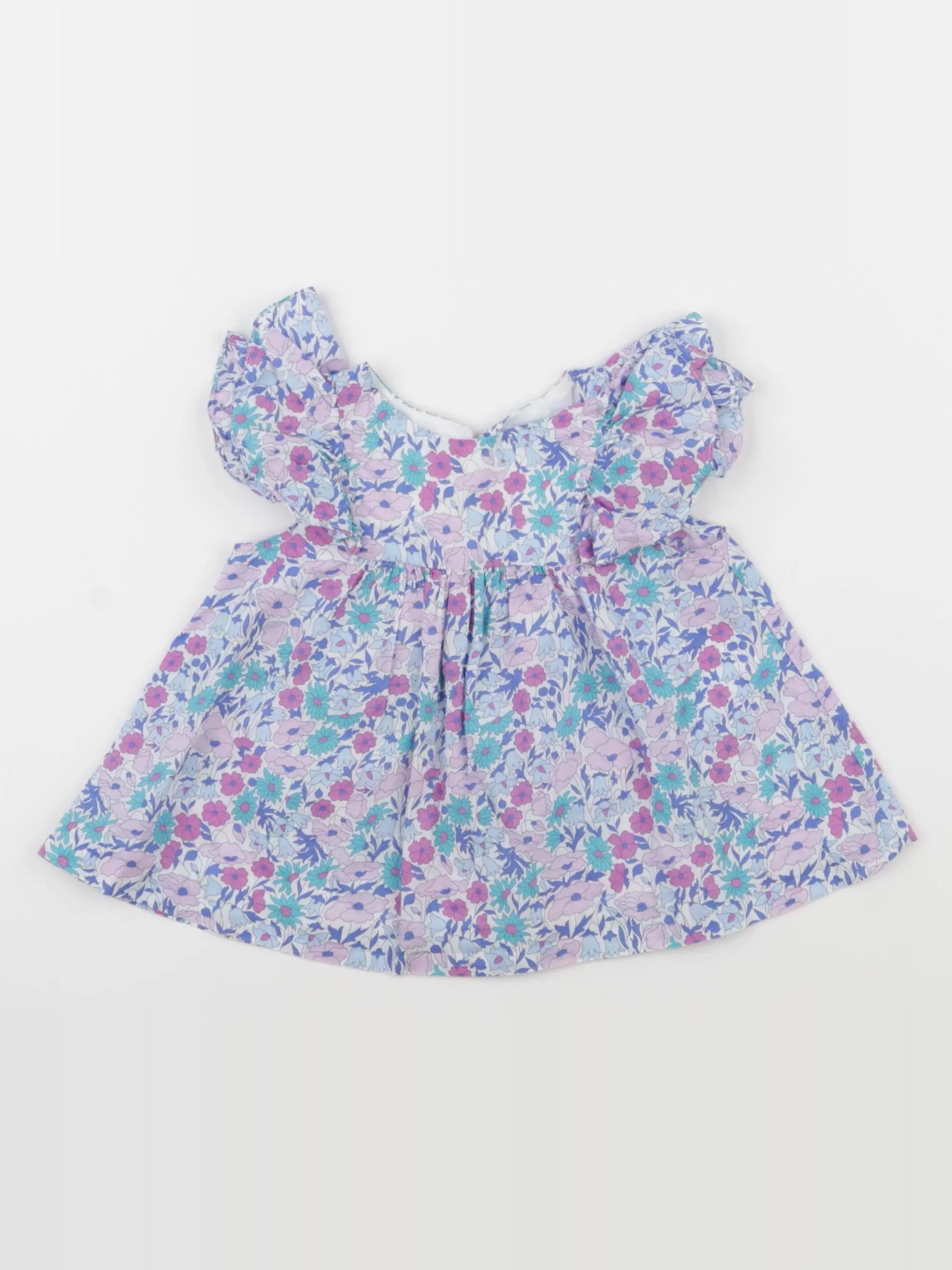 Jacadi - blouse liberty bleu - 12 mois