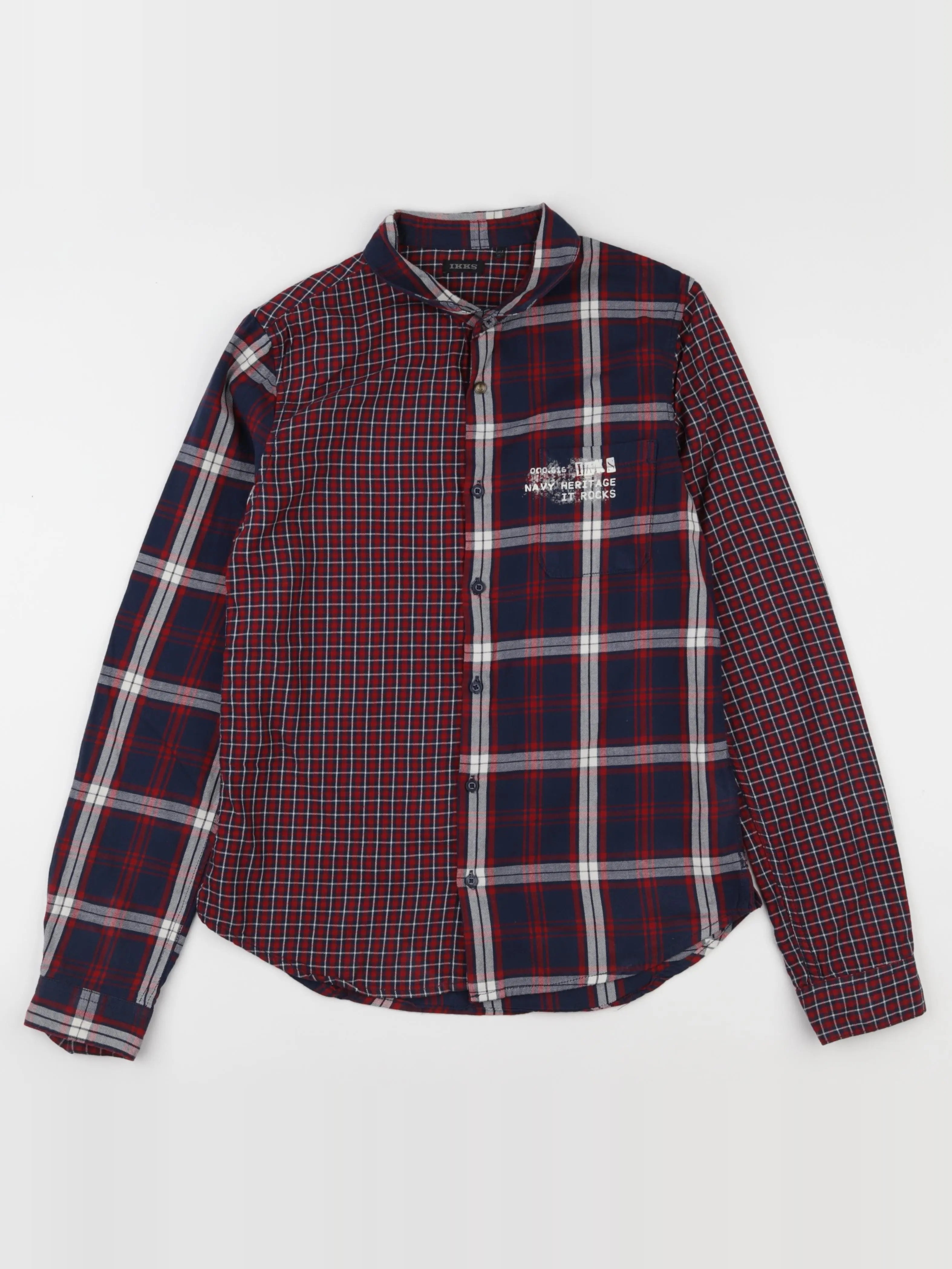 IKKS - chemise rouge, bleu - 14 ans