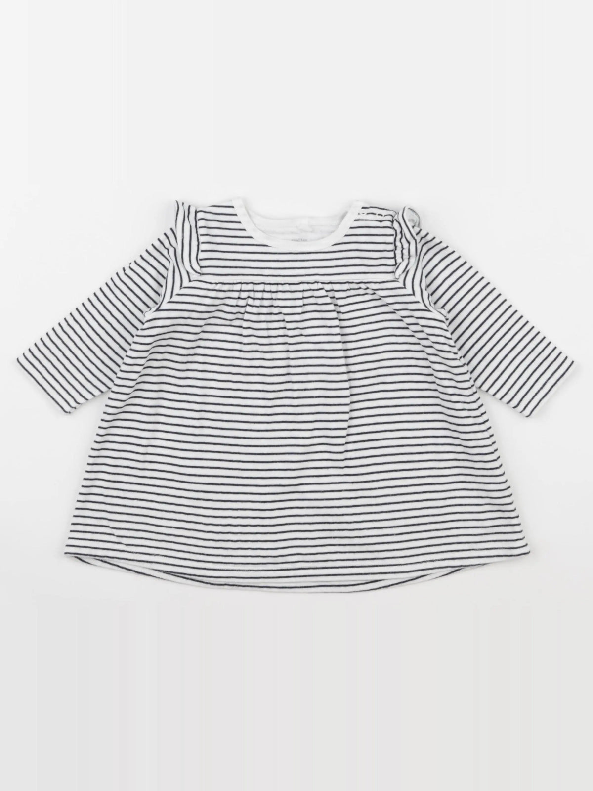Petit Bateau - robe blanc, bleu - 12 mois