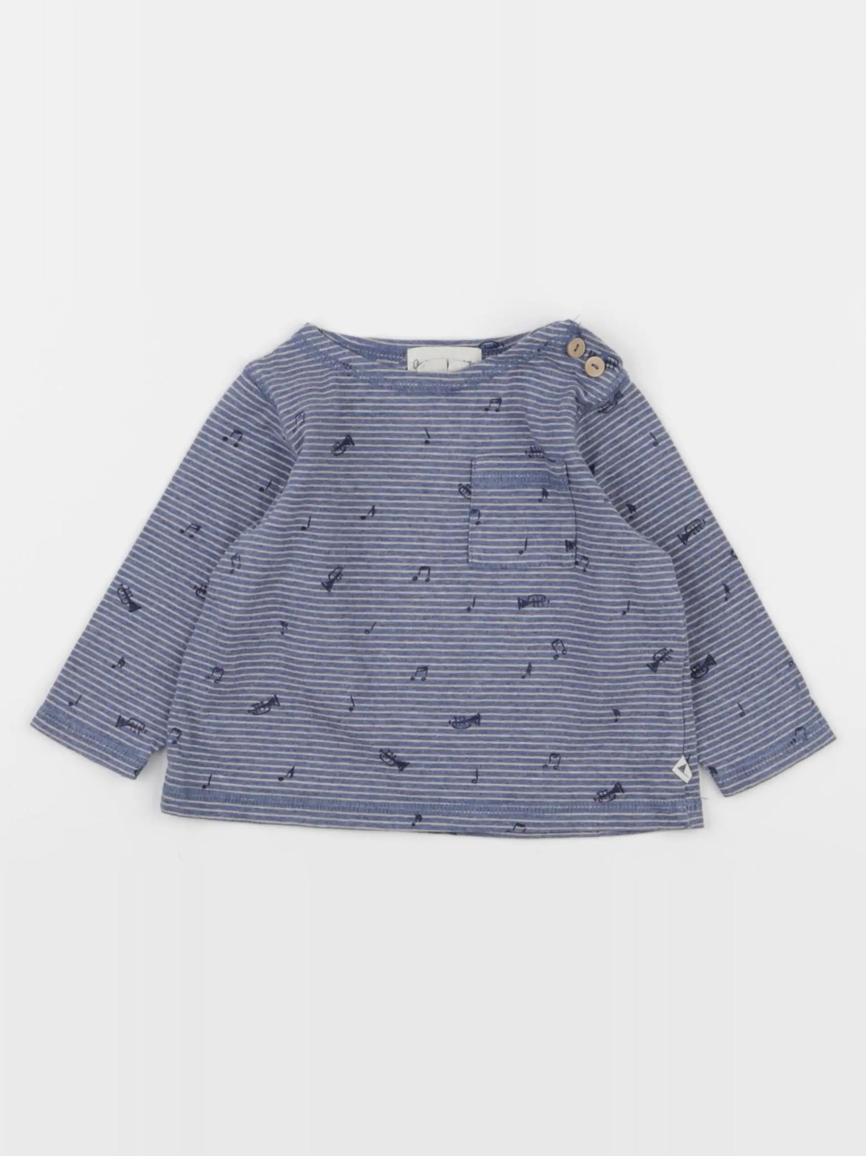 Arsène et les pipelettes - tee-shirt bleu - 6 mois