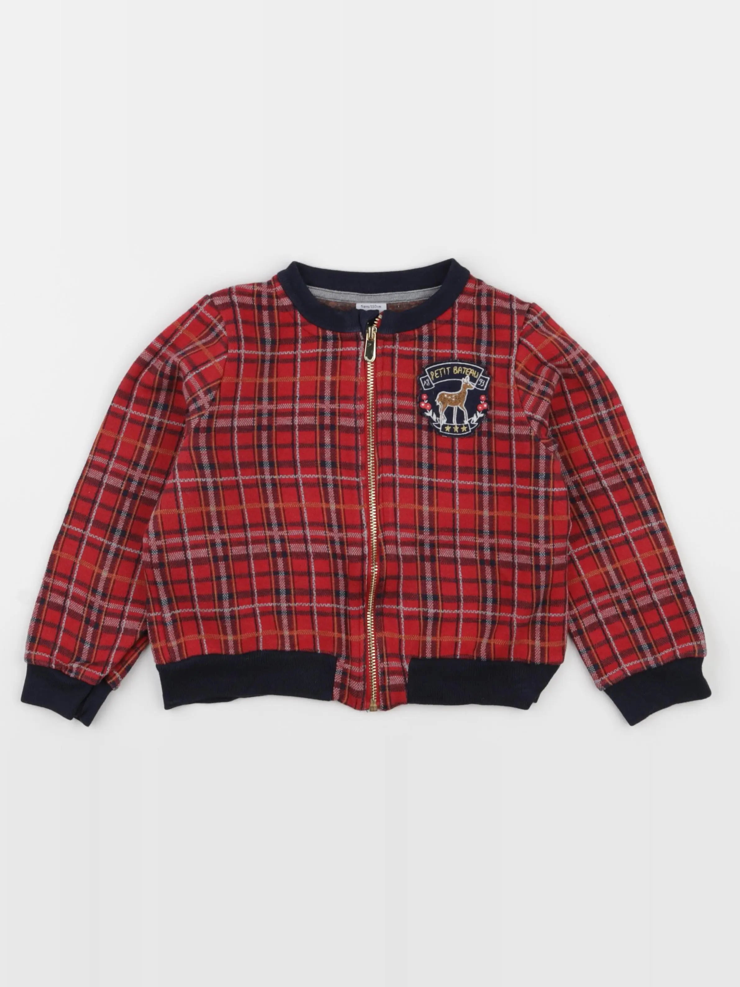 Petit Bateau - sweat rouge - 5 ans