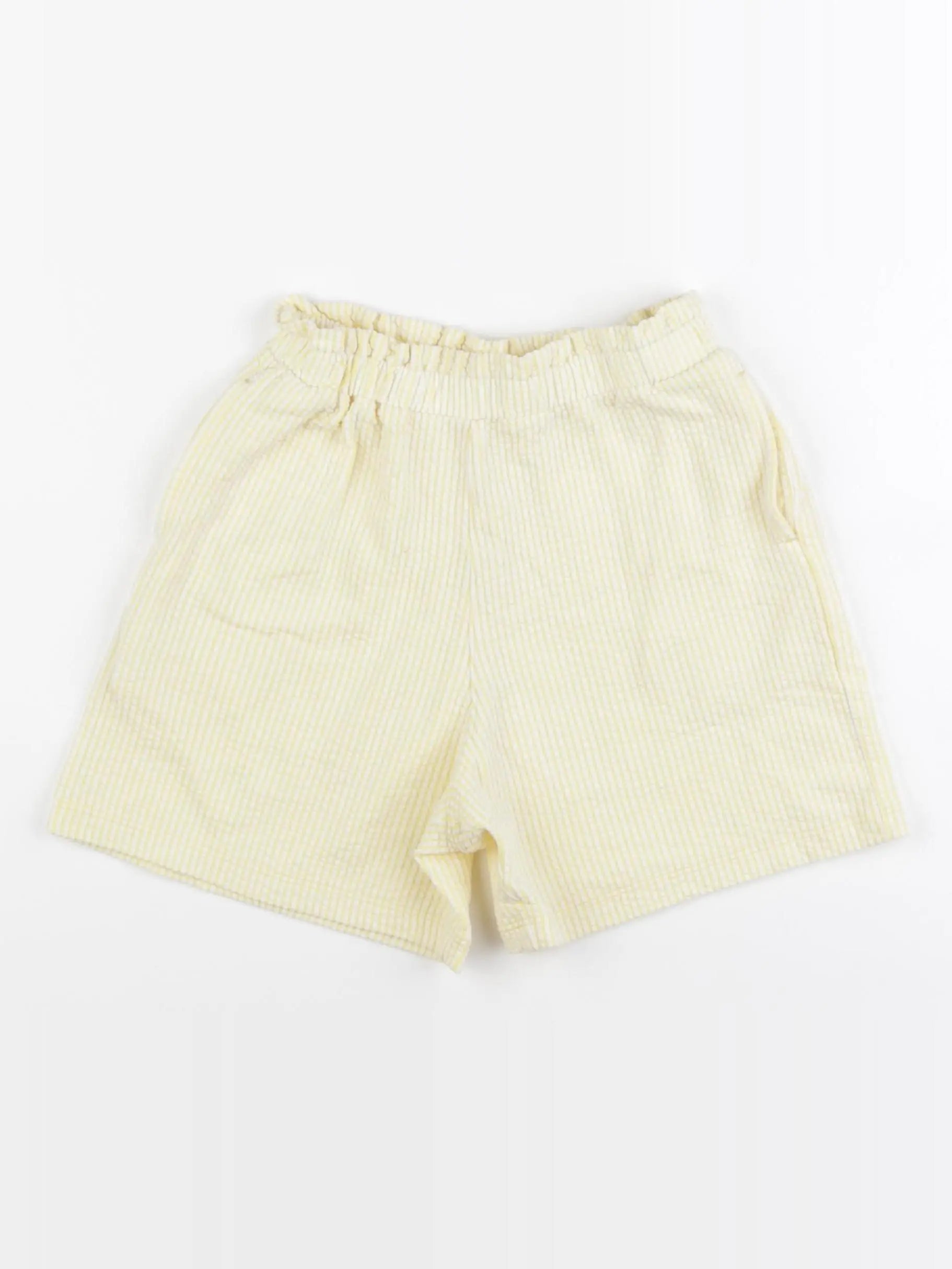 Uniqlo - short jaune, blanc - 3/4 ans