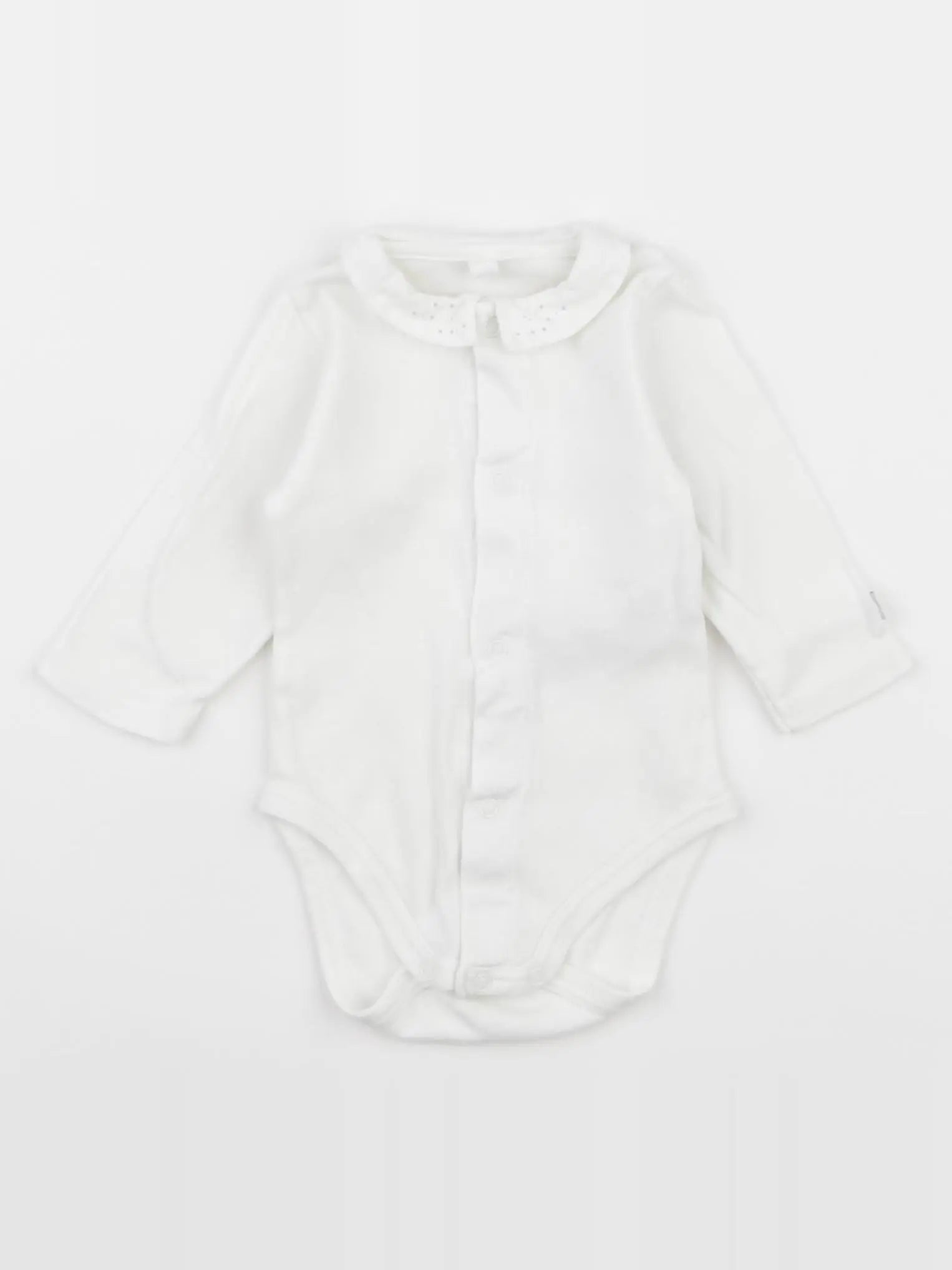 Petit Bateau - body à col blanc - 3 mois