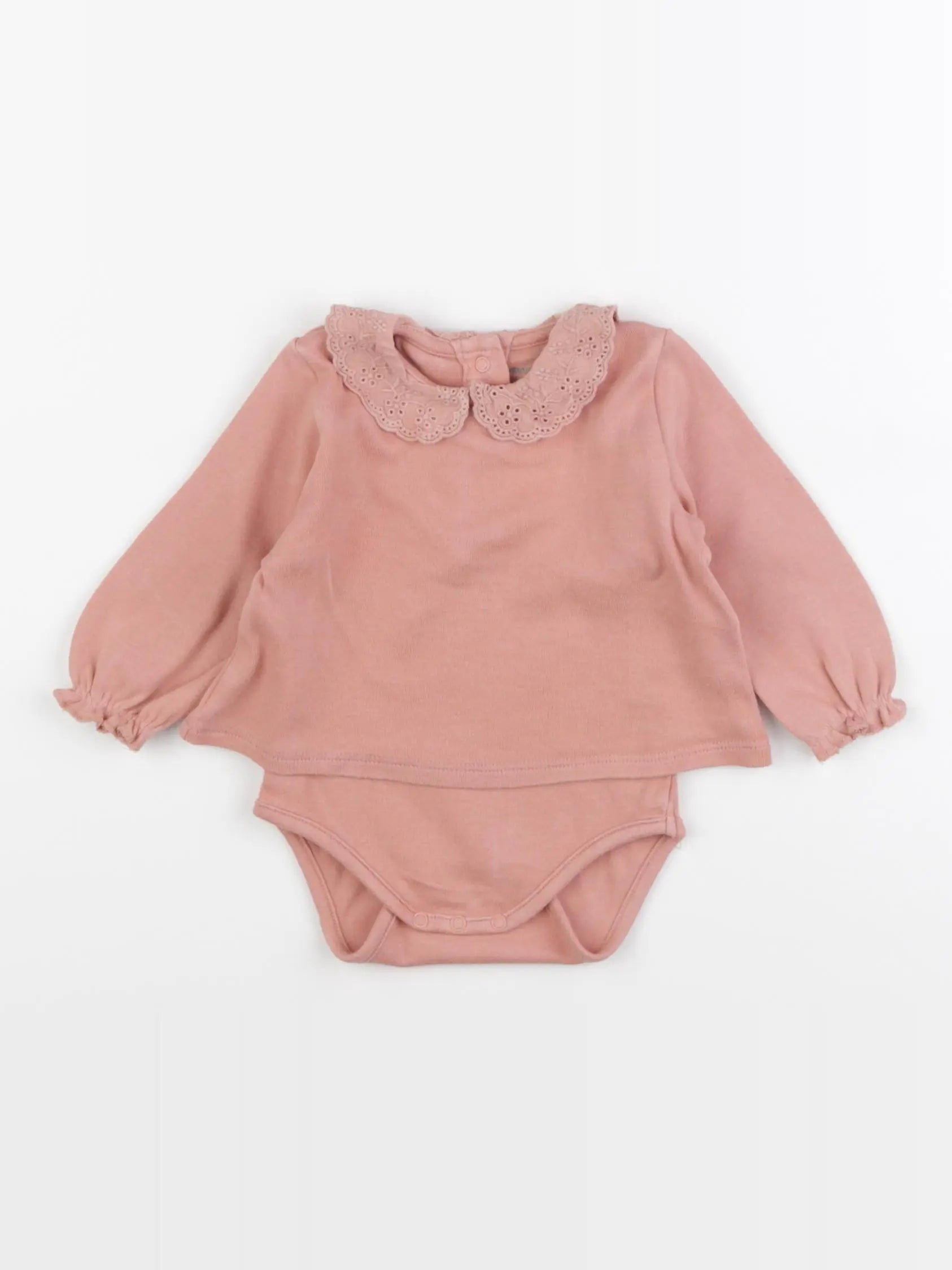 Vertbaudet - body à col rose - 3 mois