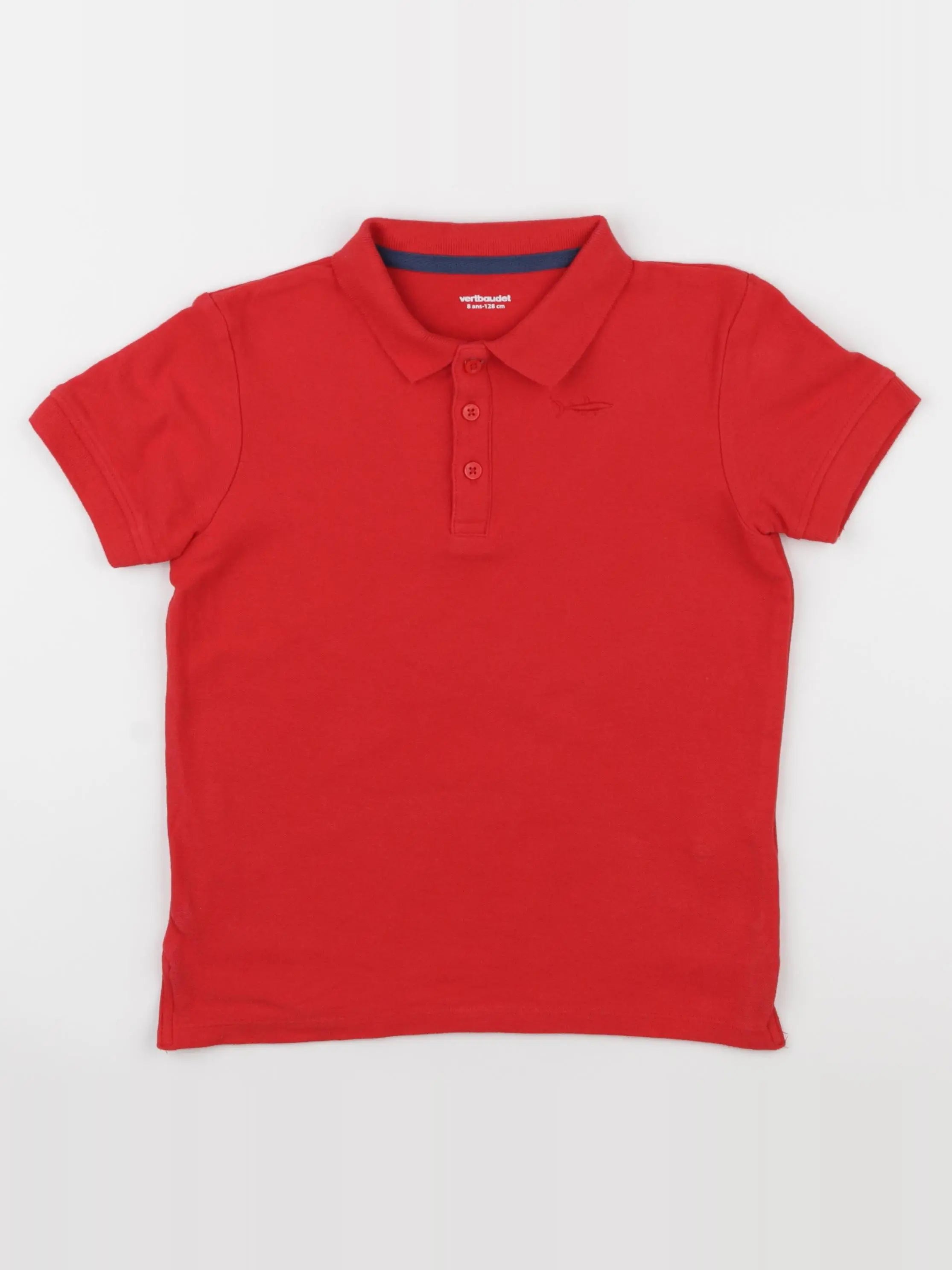 Vertbaudet - polo rouge - 8 ans