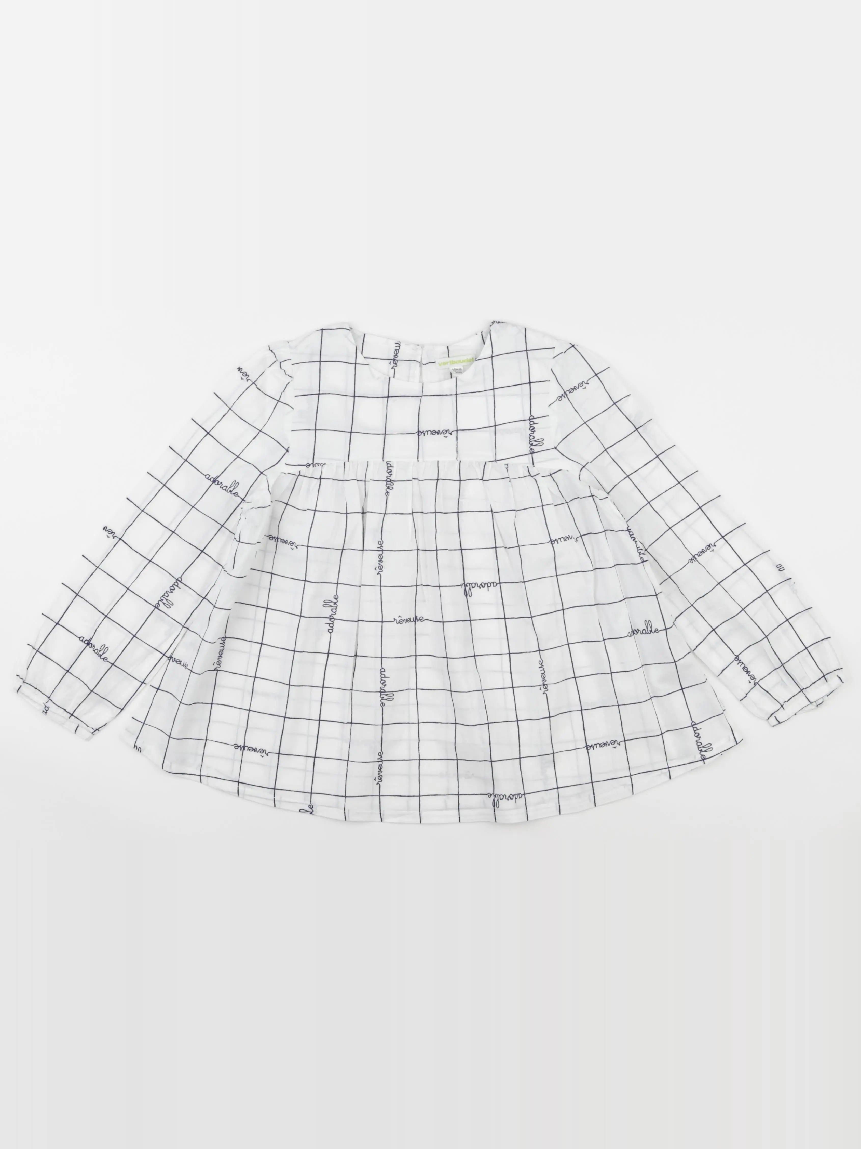 Vertbaudet - blouse blanc, bleu - 8 ans