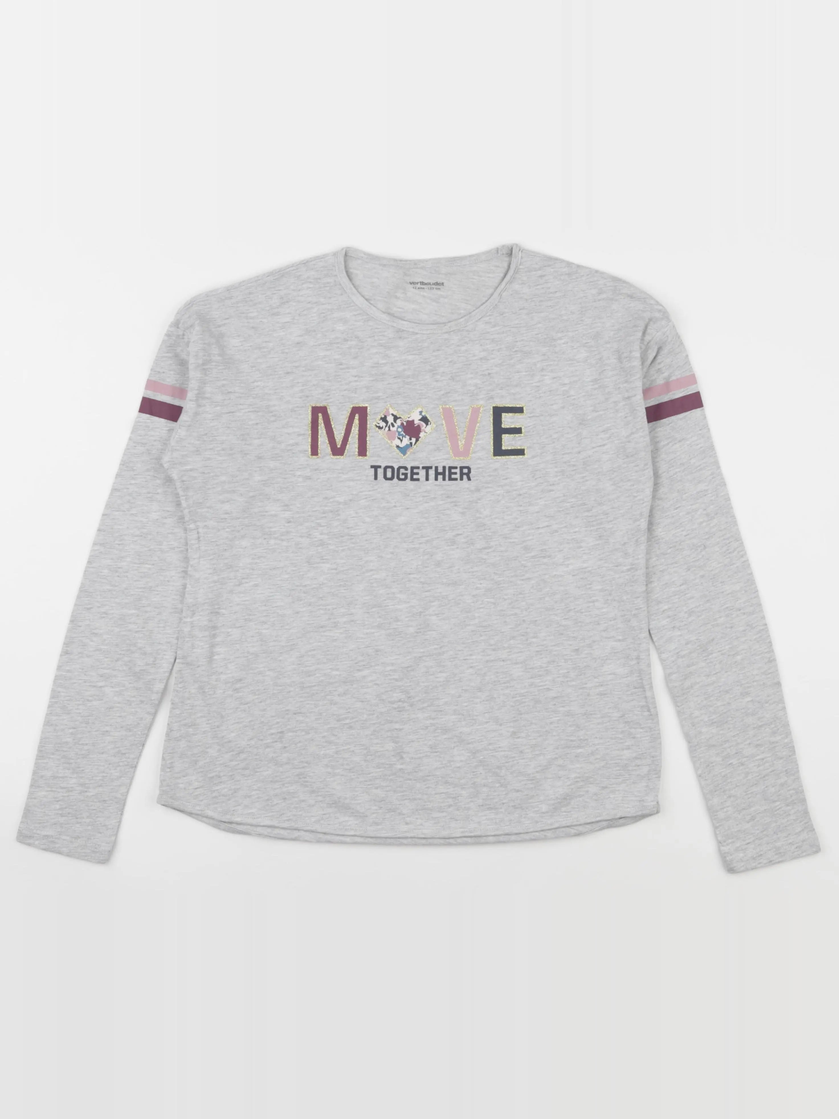 Vertbaudet - tee-shirt gris, or - 12 ans