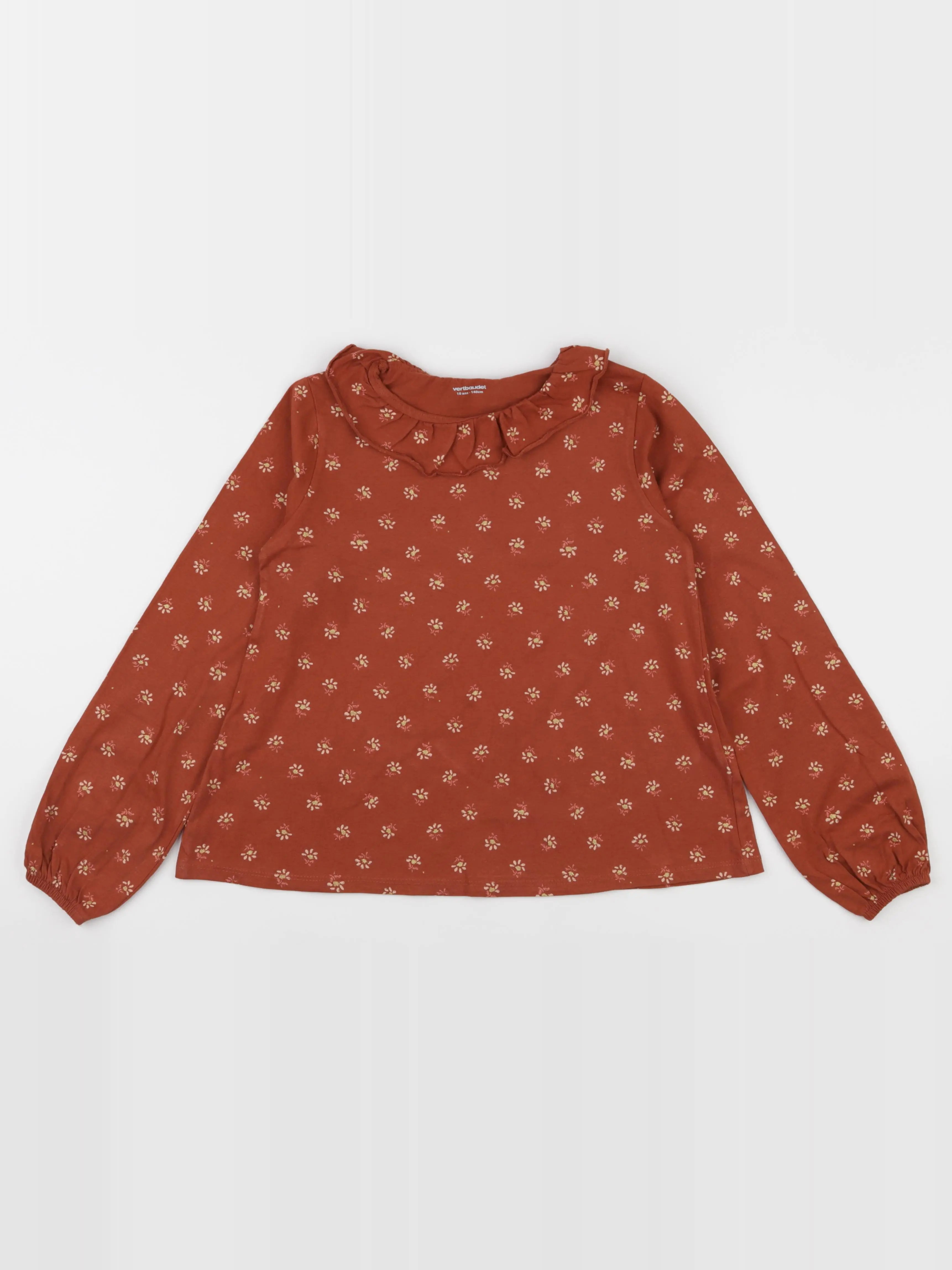 Vertbaudet - tee-shirt marron, or - 10 ans