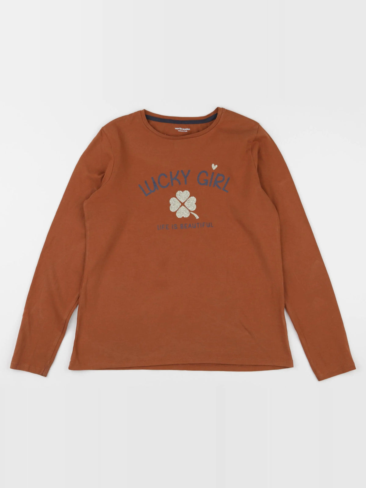 Vertbaudet - tee-shirt marron, or - 12 ans