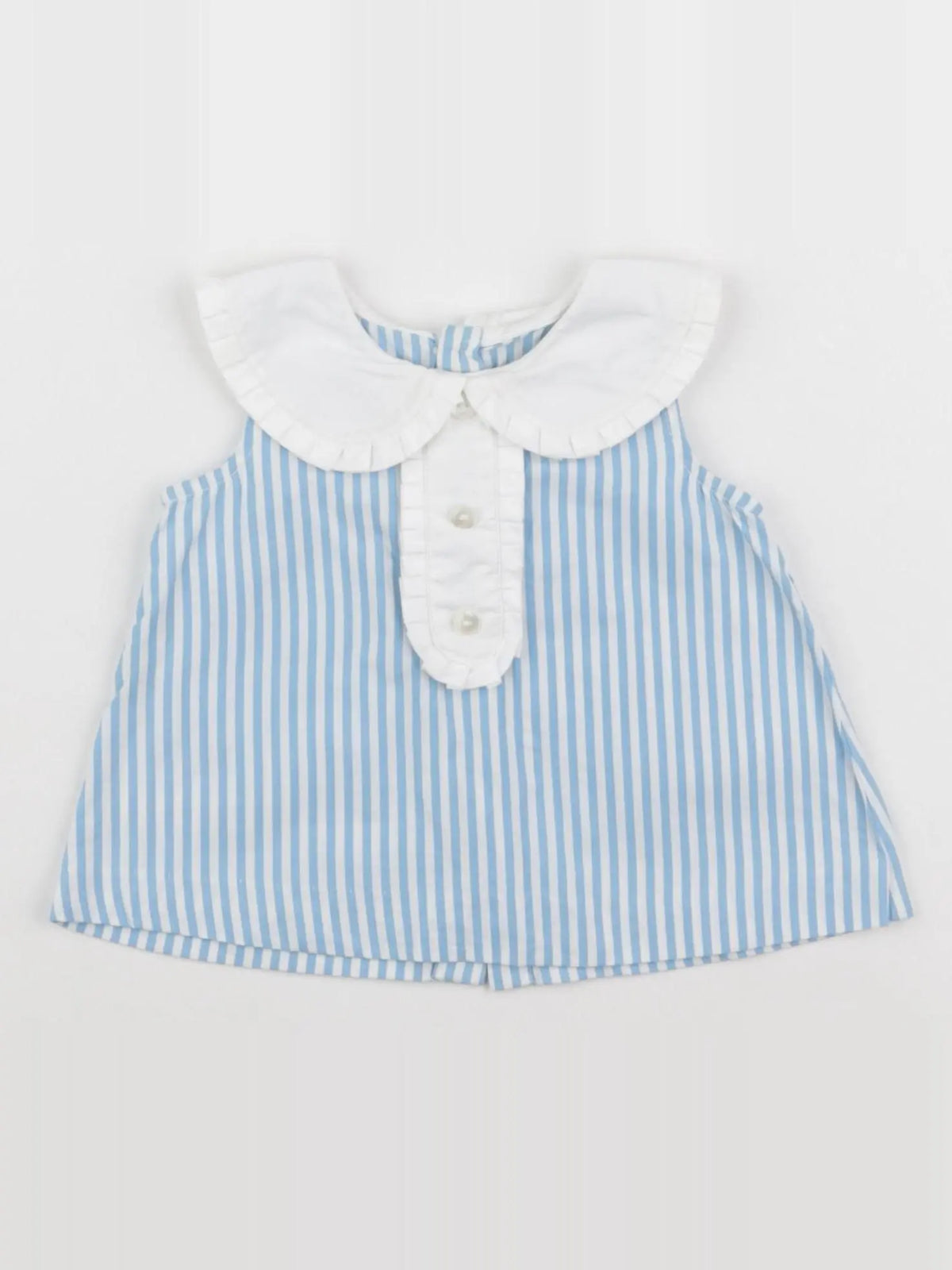 Jacadi - blouse blanc, bleu - 6 mois