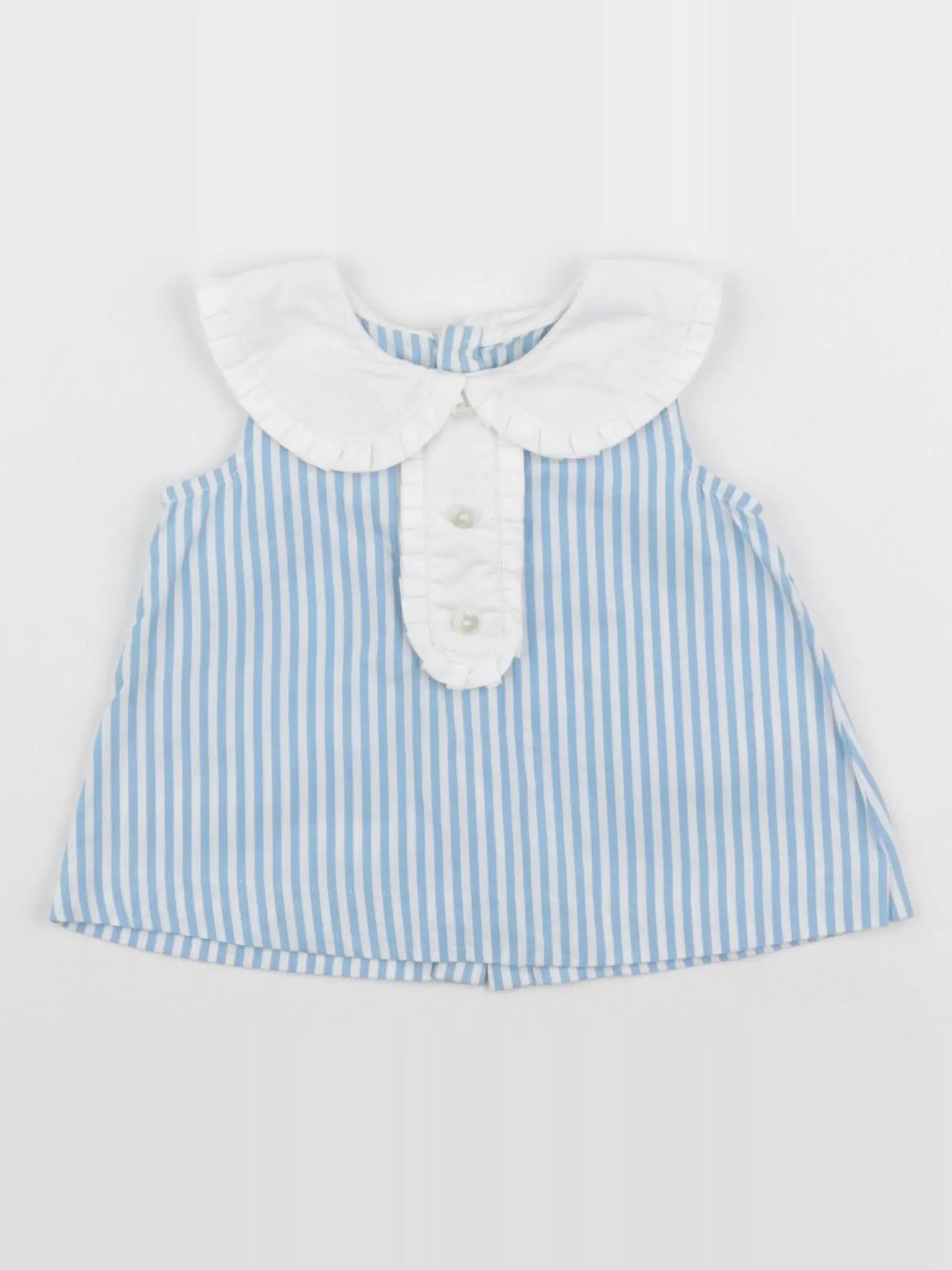 Jacadi - blouse blanc, bleu - 6 mois