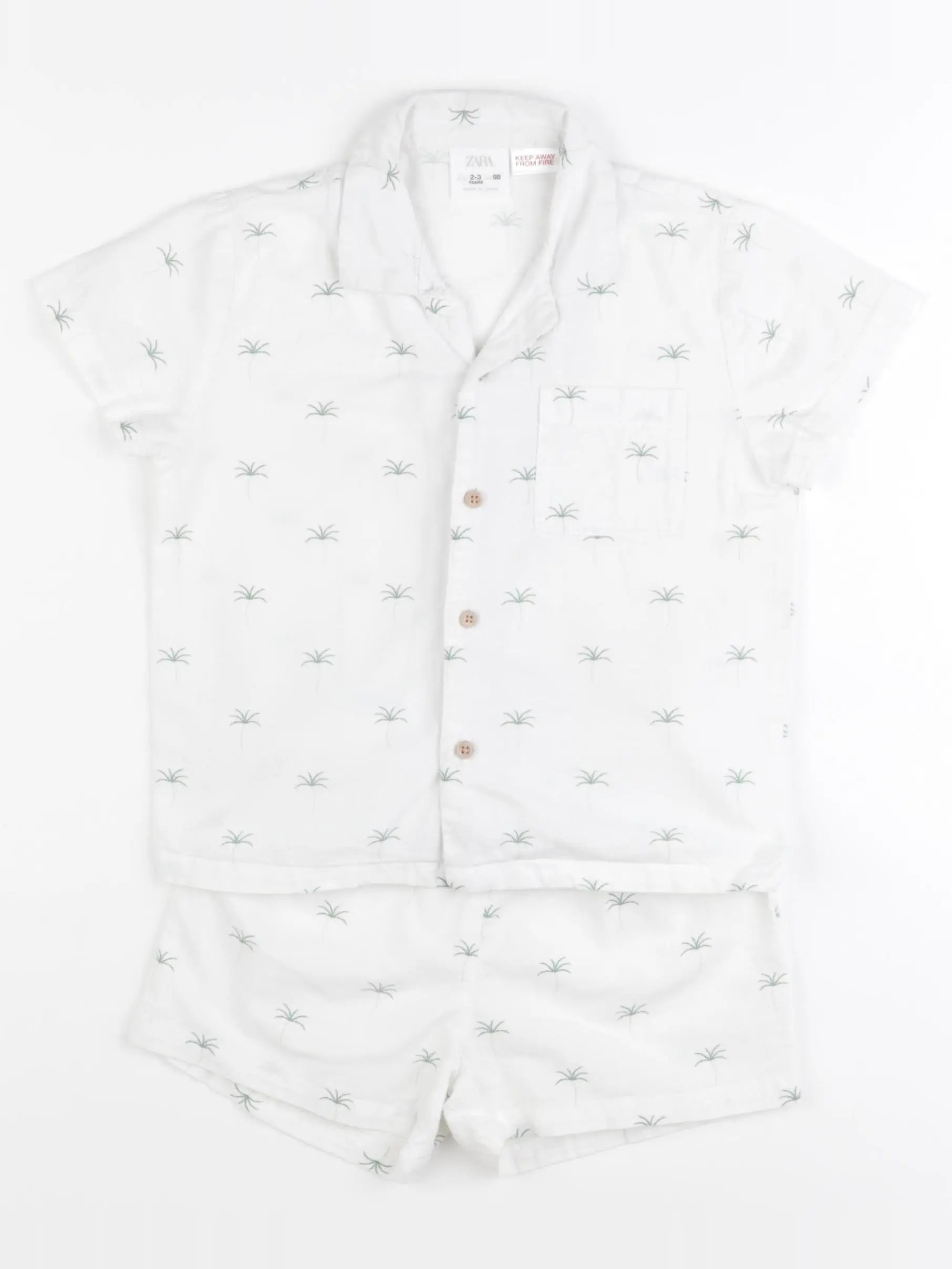 Zara - pyjama coton blanc - 2/3 ans