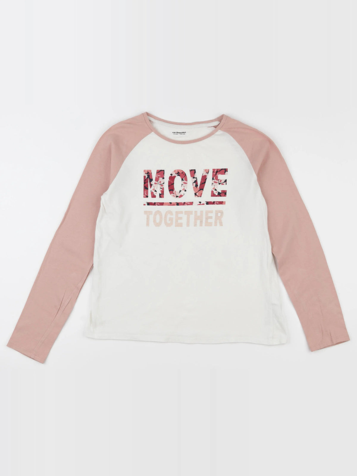 Vertbaudet - tee-shirt blanc, rose - 12 ans
