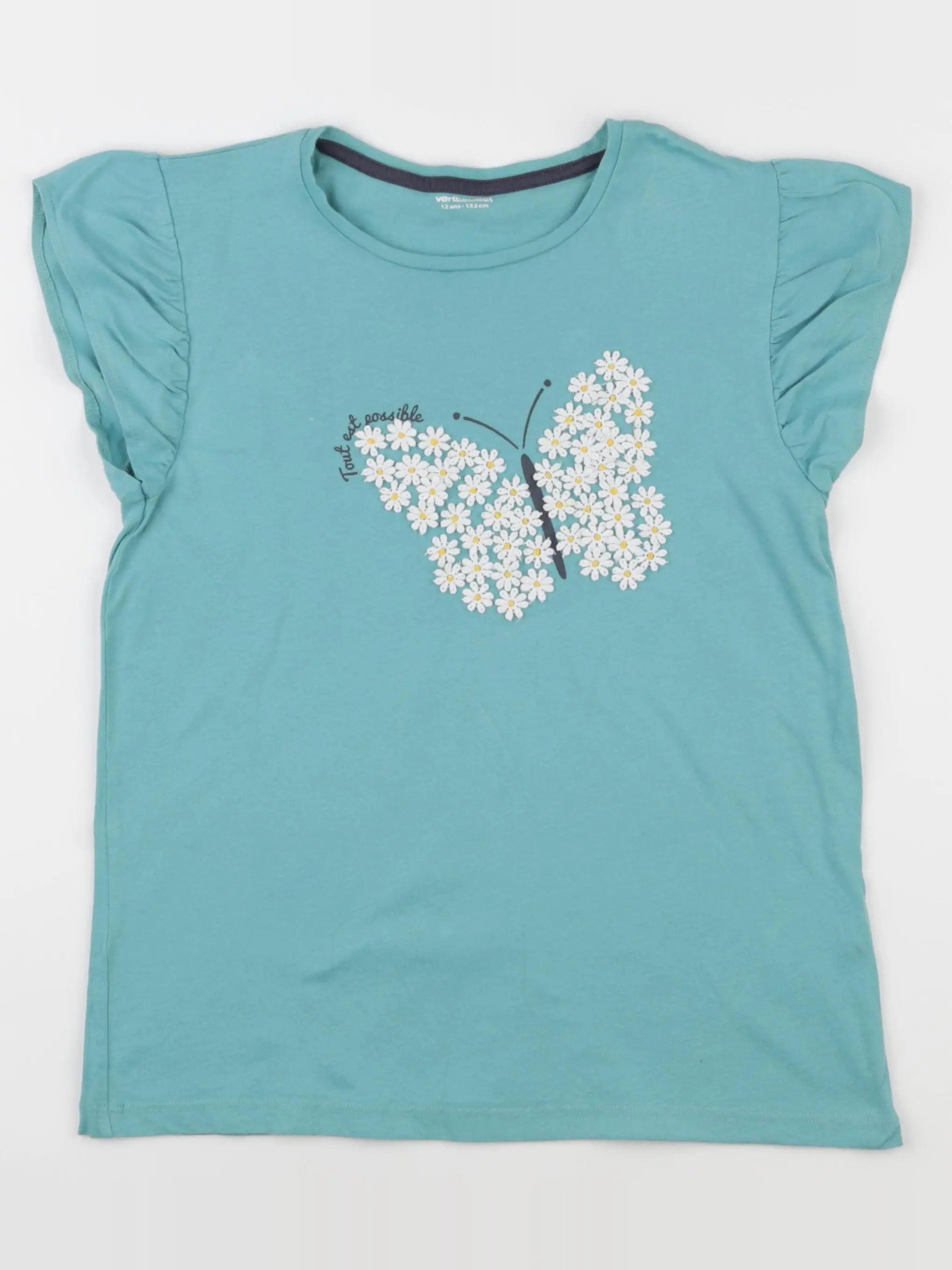 Vertbaudet - tee-shirt bleu - 12 ans