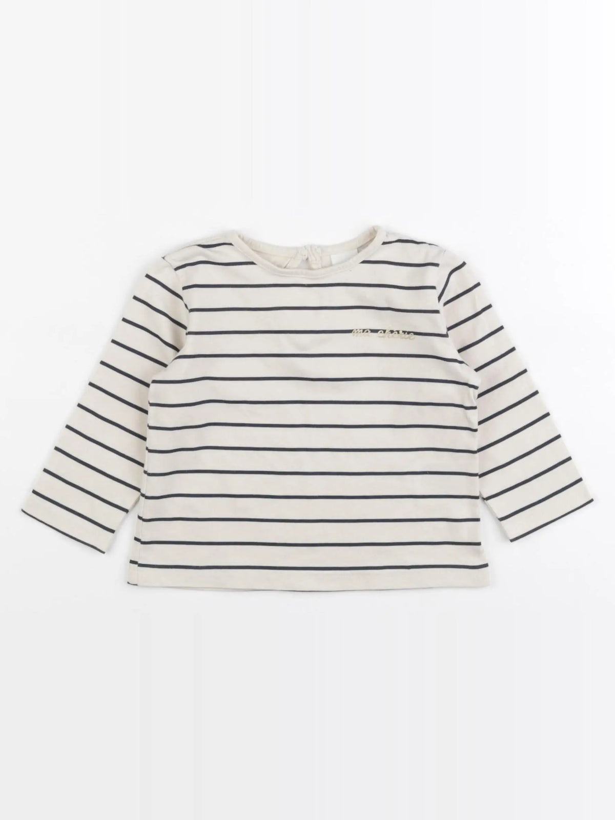 H&M - tee-shirt beige, noir - 6/9 mois
