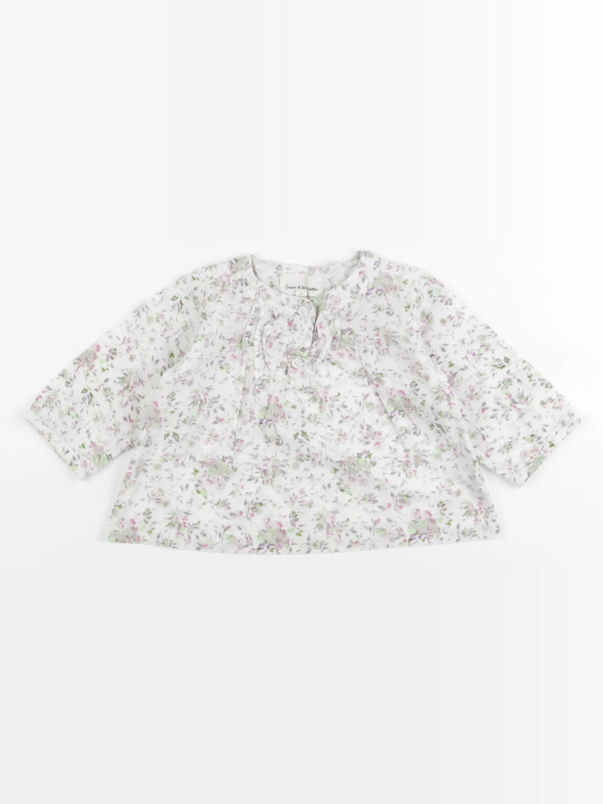 Arsène et les pipelettes - blouse blanc, rose - 12 mois