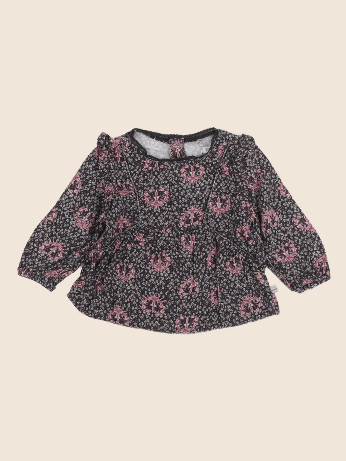 IKKS - blouse noir, rose - 6 mois