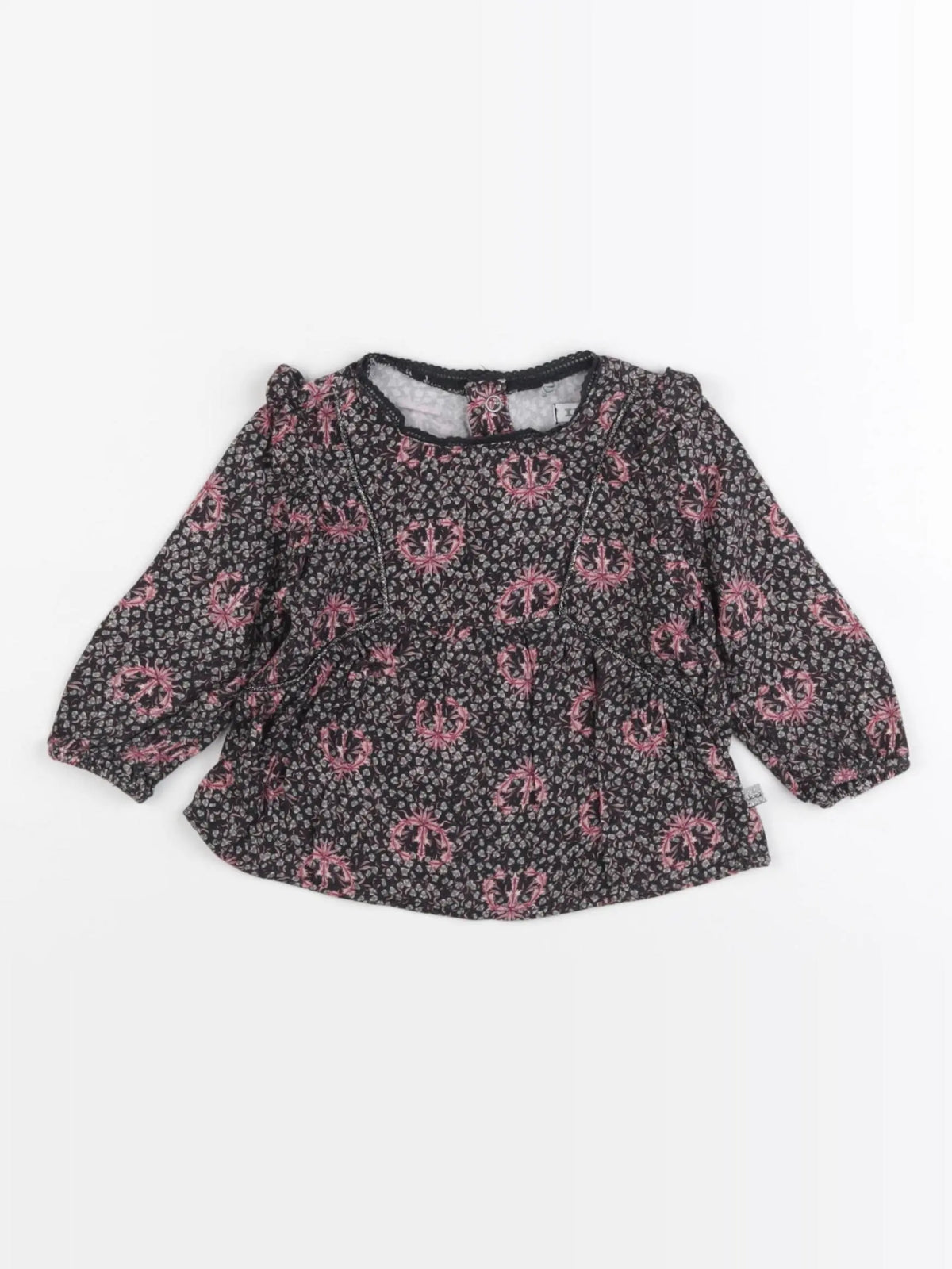 IKKS - blouse noir, rose - 6 mois