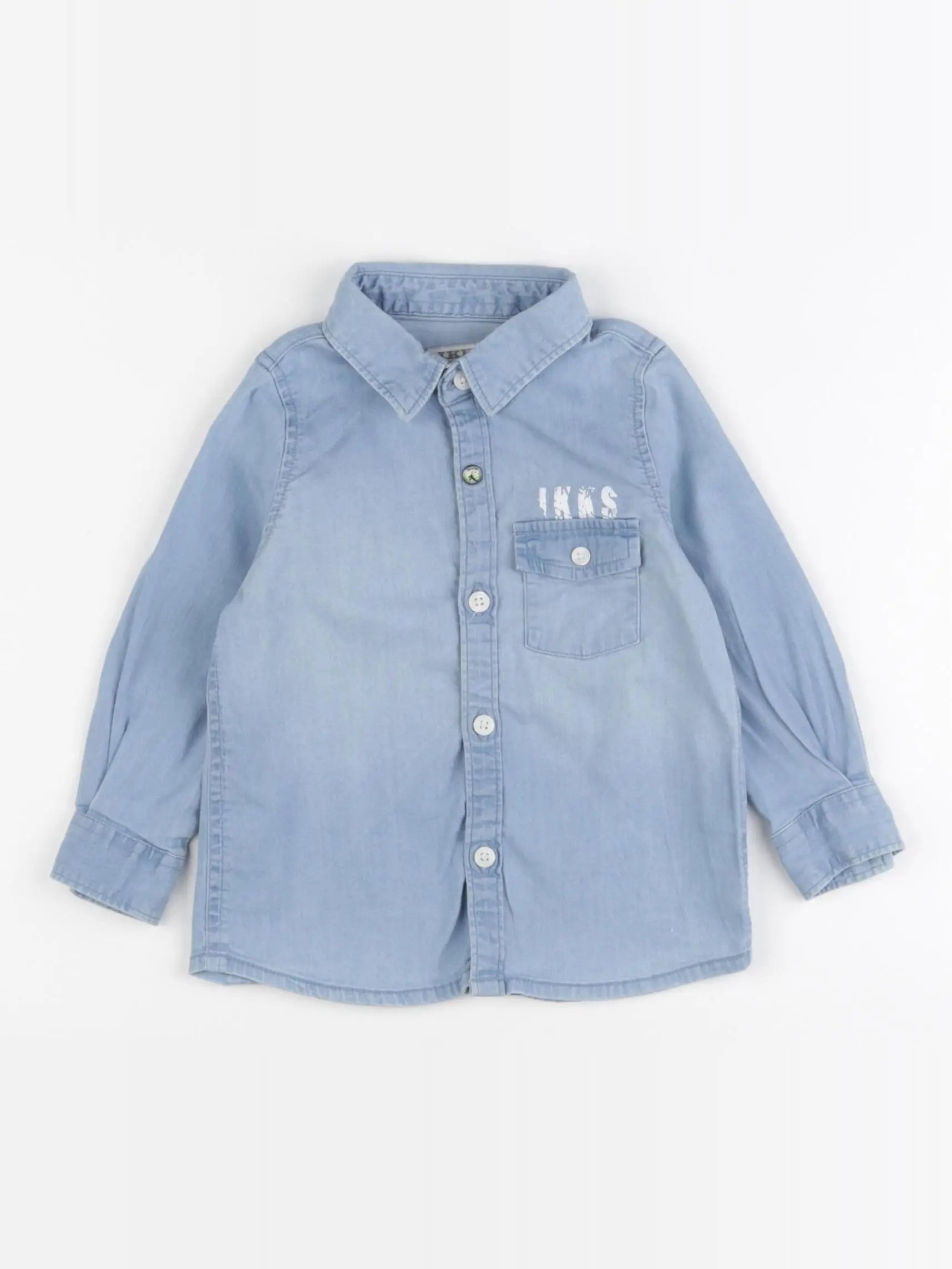 IKKS - chemise imprimé au dos bleu - 12 mois