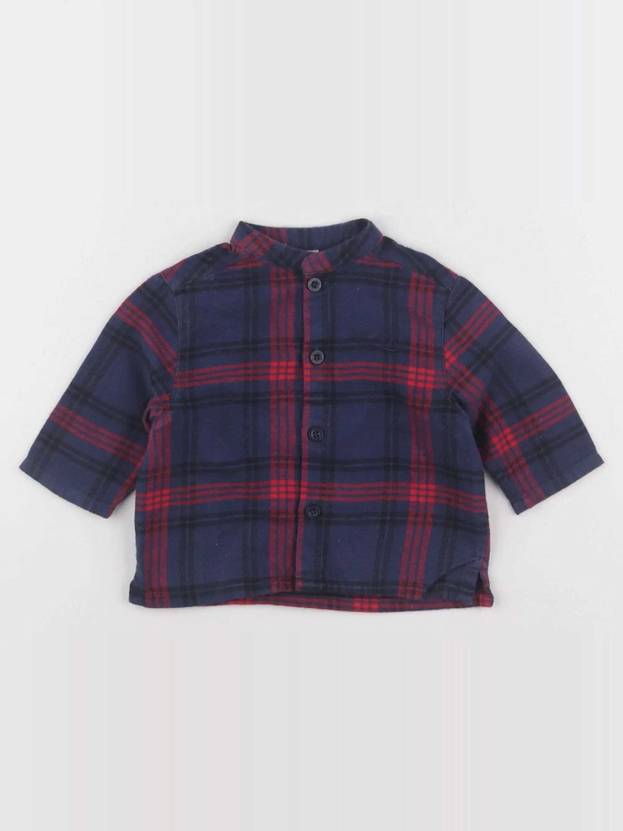 Petit Bateau - chemise bleu - 6 mois