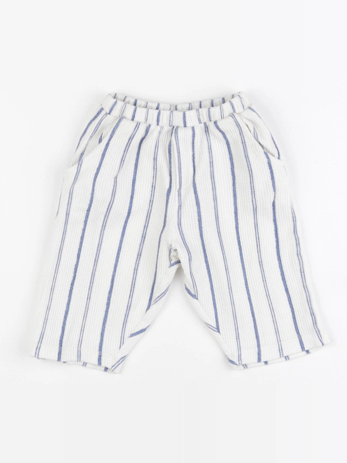 Zara - pantalon bleu, beige - 6/9 mois