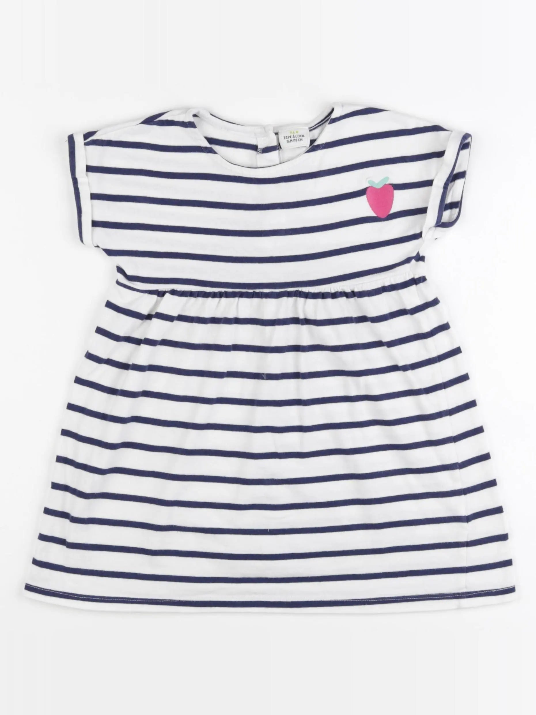 Tape à l'oeil - robe blanc, bleu - 36 mois