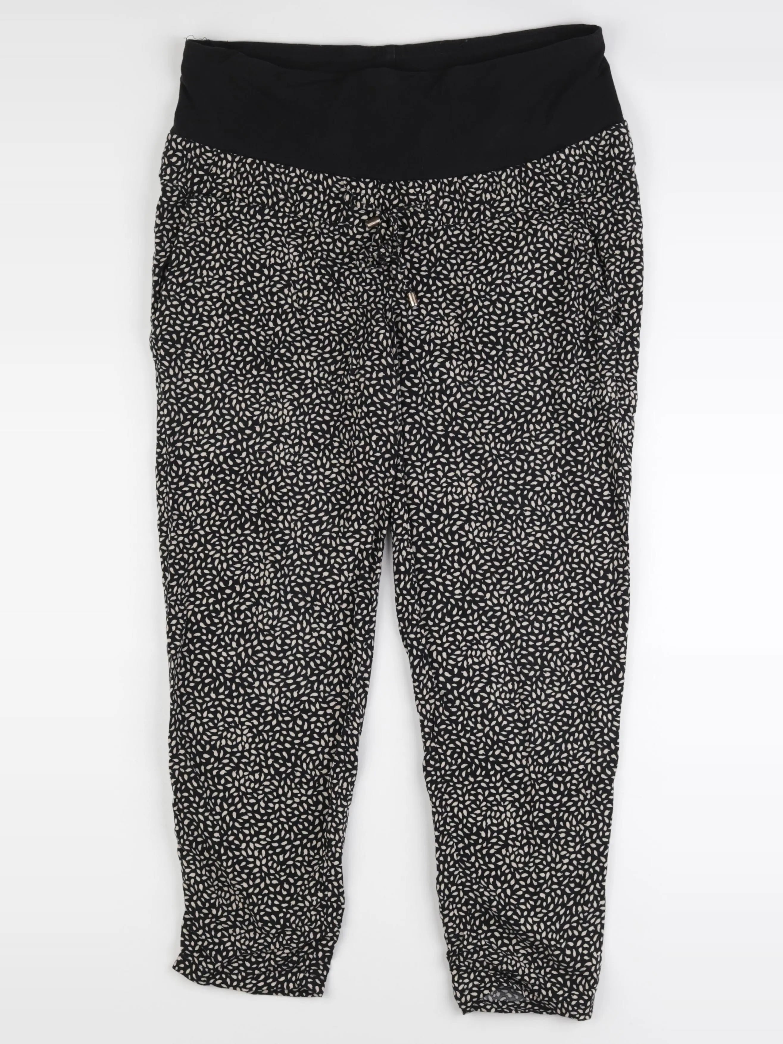H&M - pantalon grossesse noir, blanc - m