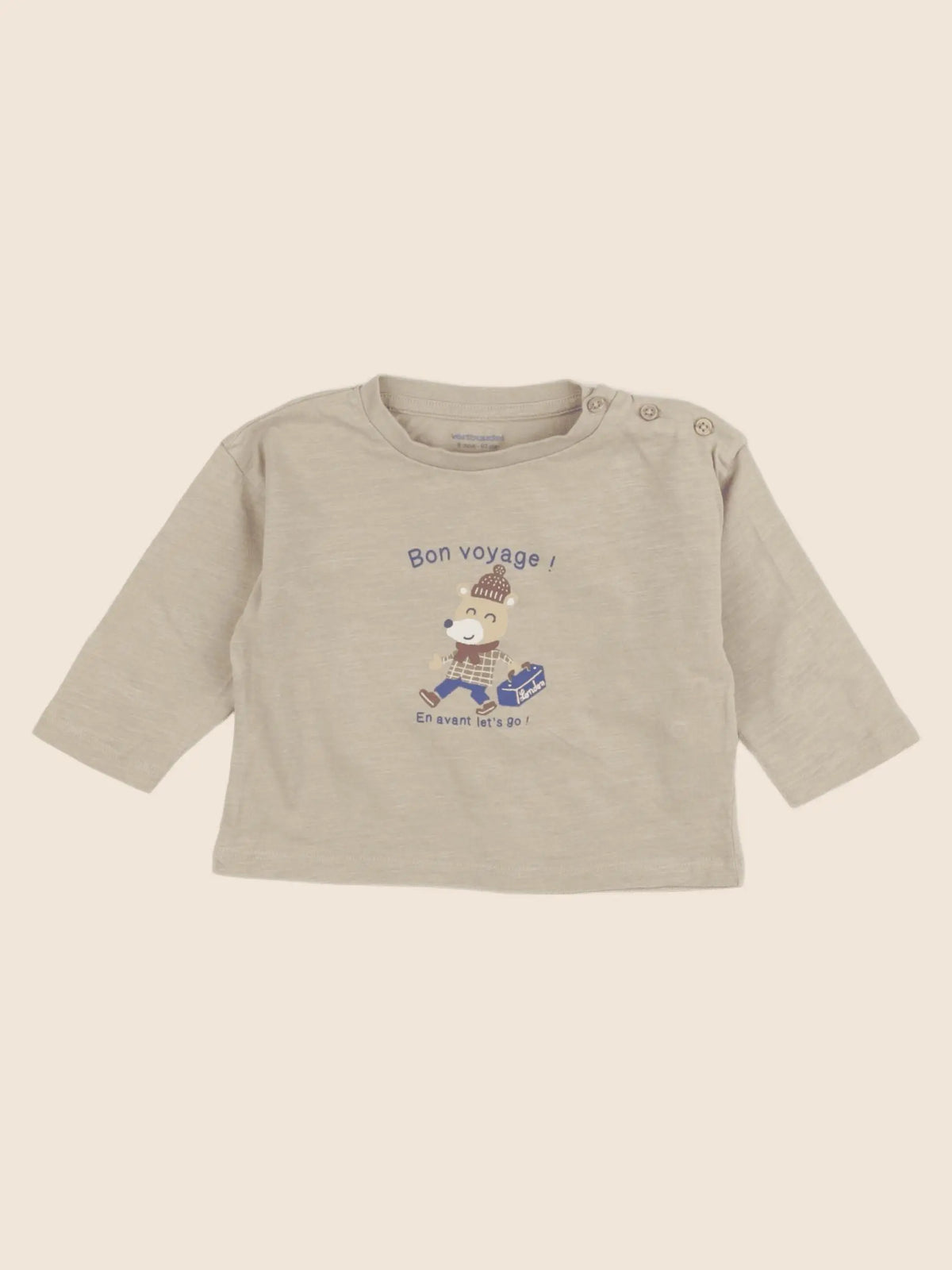 Vertbaudet - tee-shirt marron - 6 mois