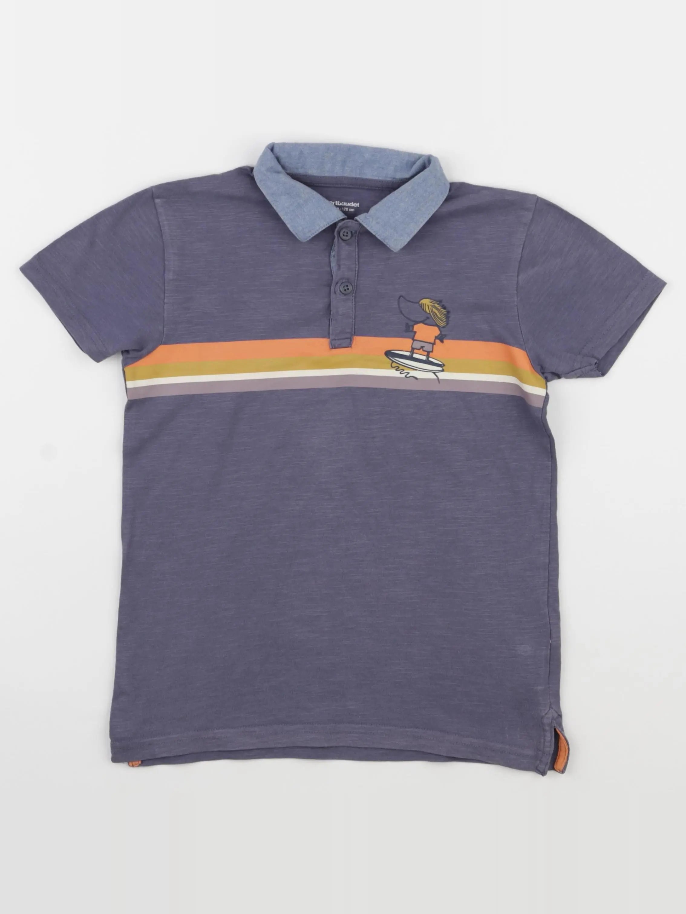 Vertbaudet - polo bleu - 8 ans