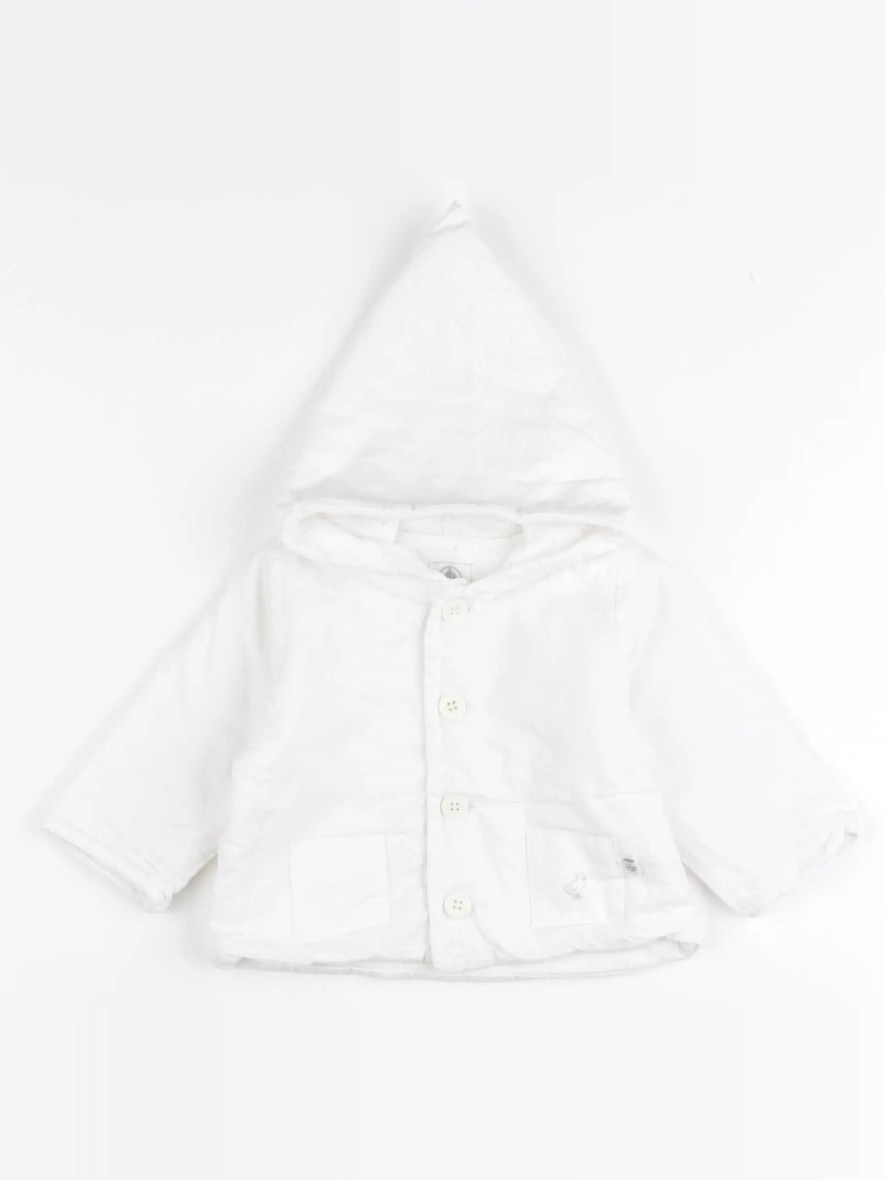 Petit Bateau - burnou blanc - 3 mois