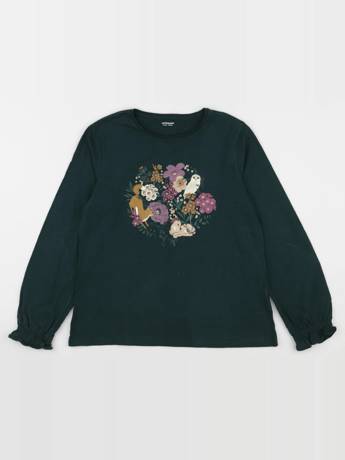 Vertbaudet - tee-shirt vert - 14 ans