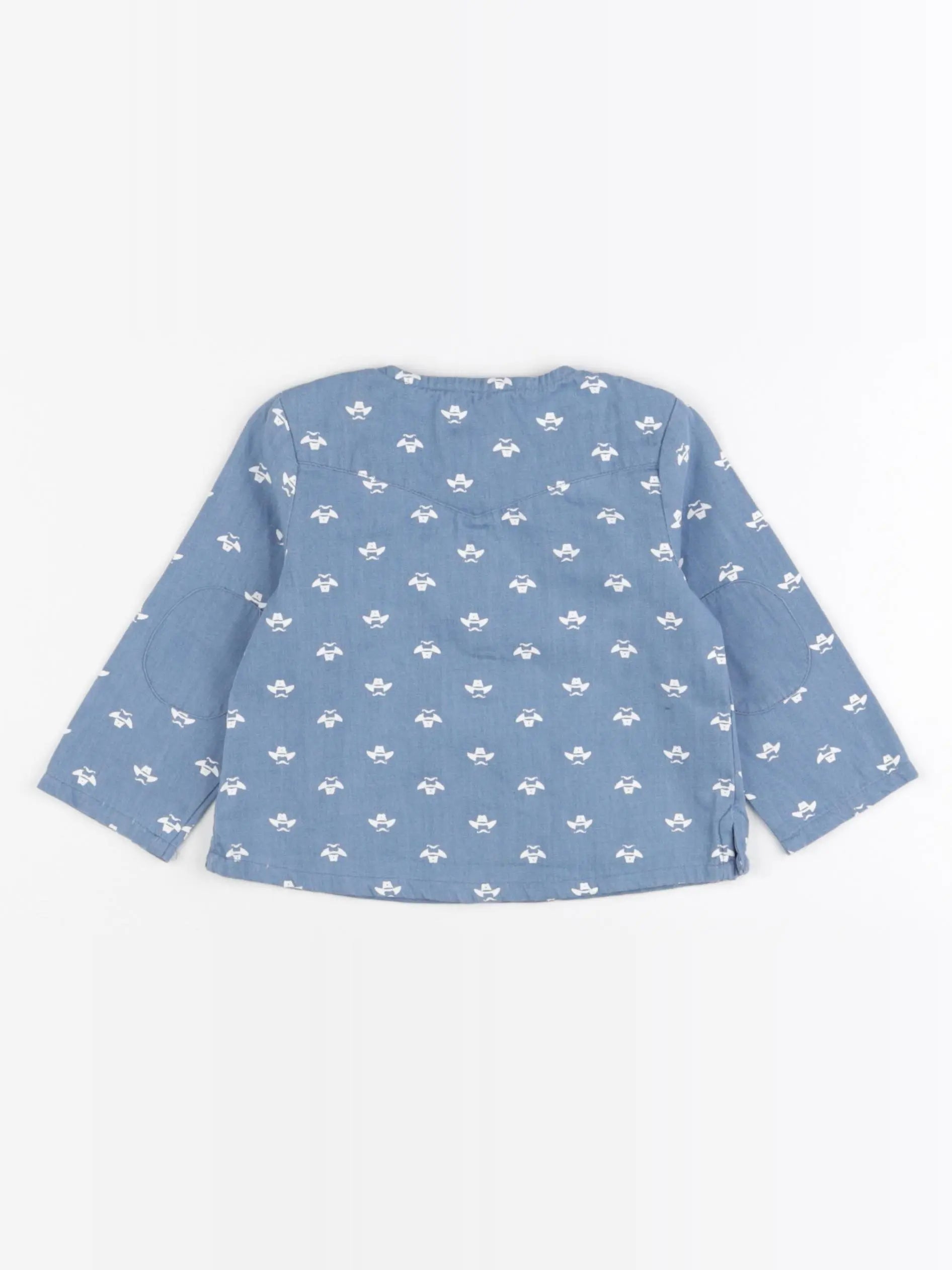 Arsène et les pipelettes - chemise bleu - 12 mois