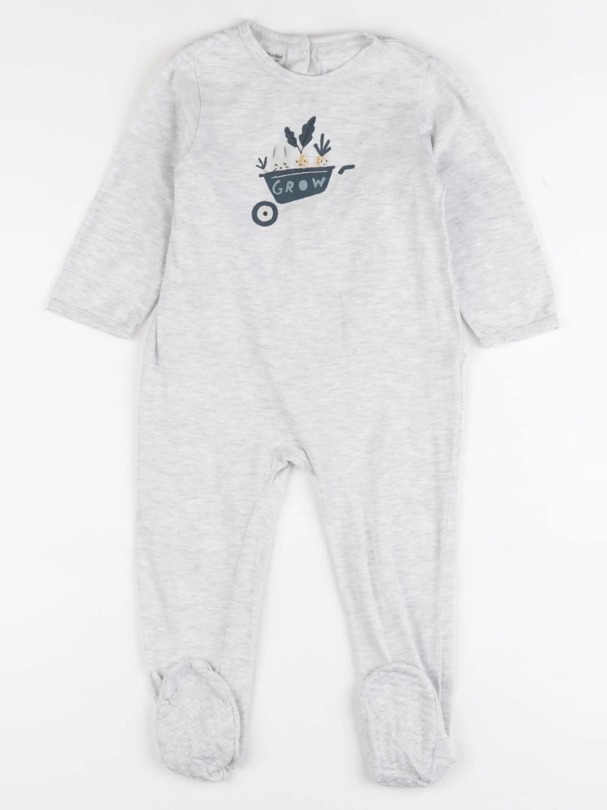 Vertbaudet - pyjama coton gris - 24 mois