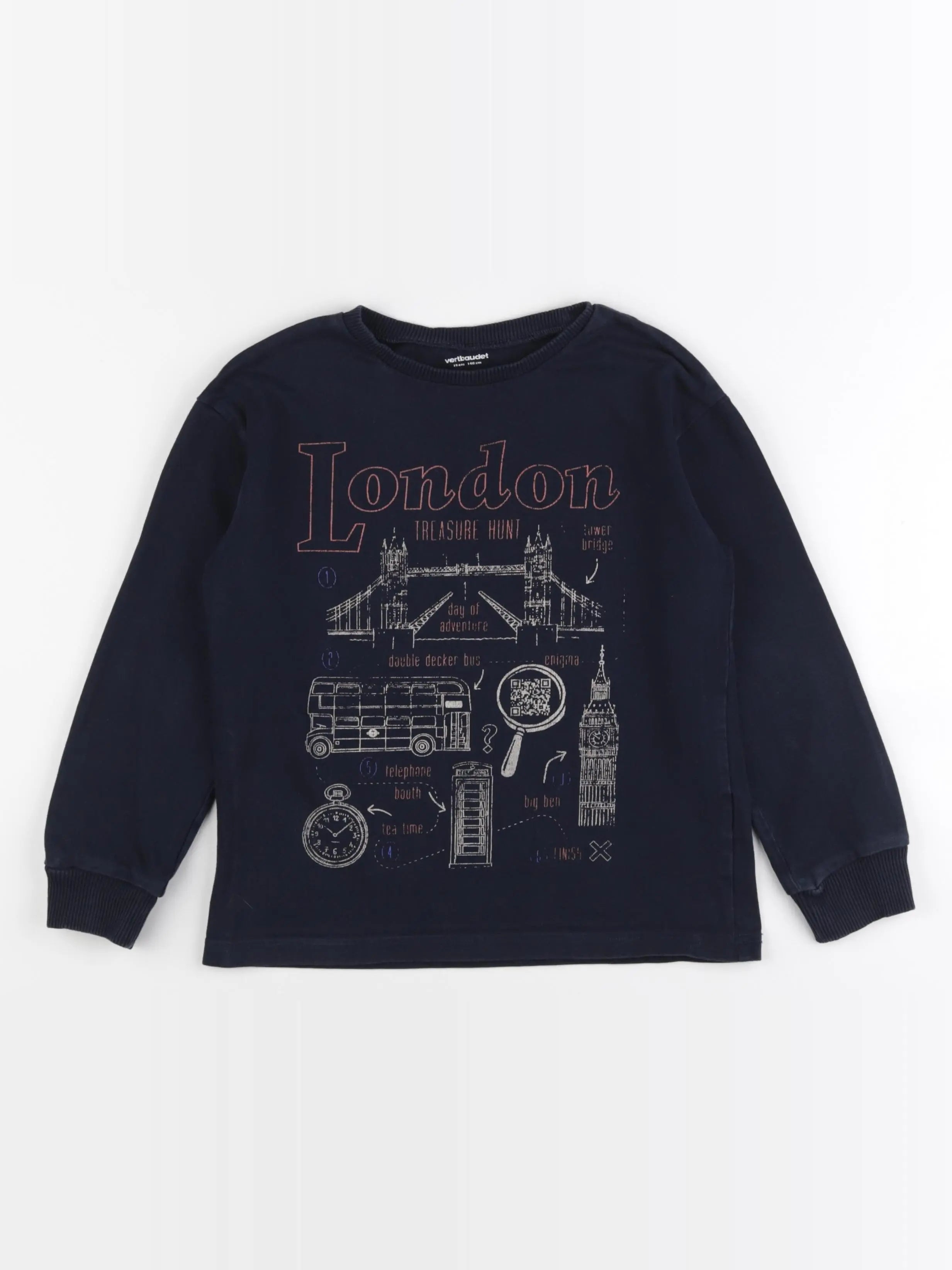 Vertbaudet - tee-shirt bleu - 10 ans