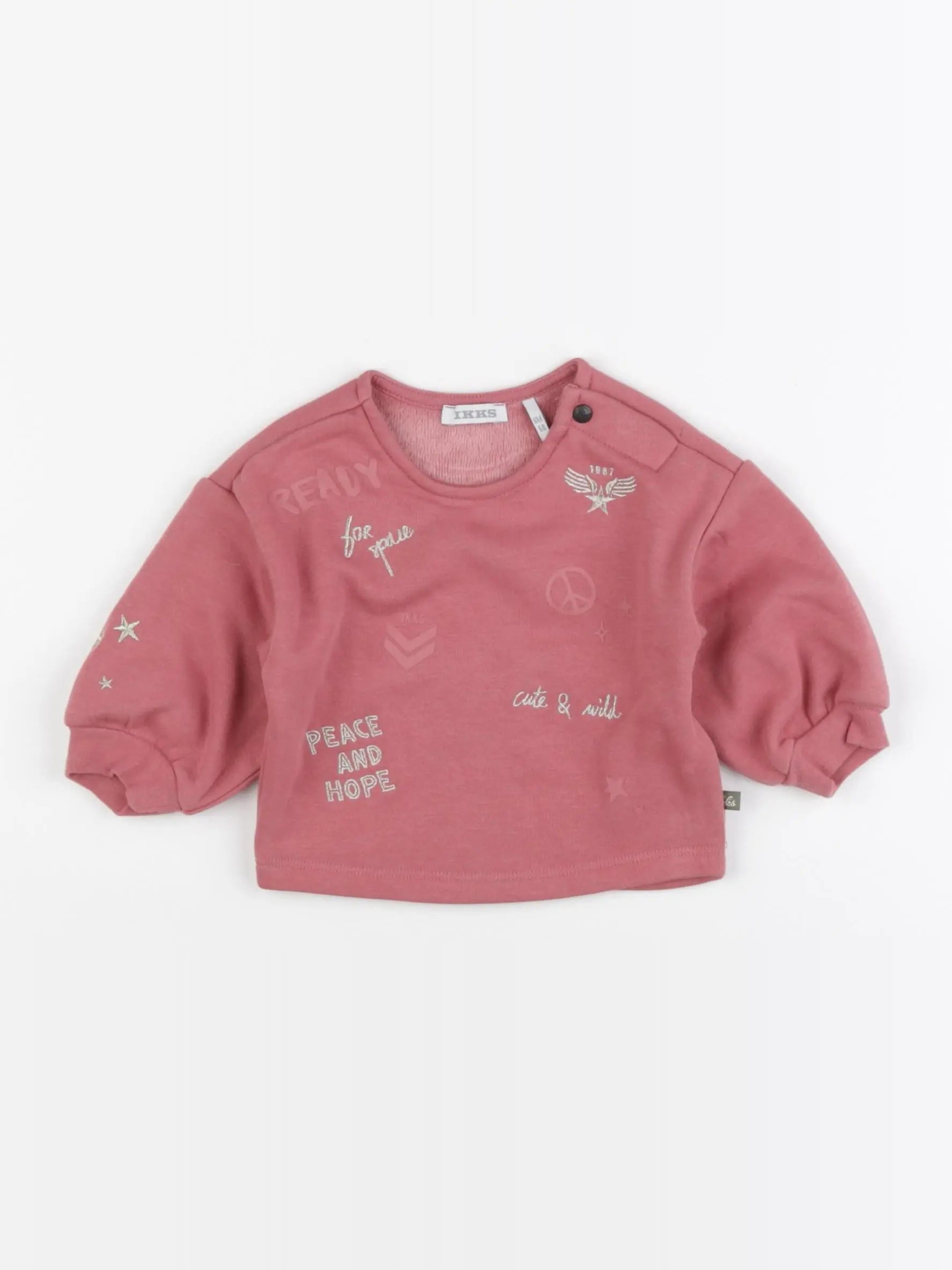 IKKS - sweat rose - 6 mois