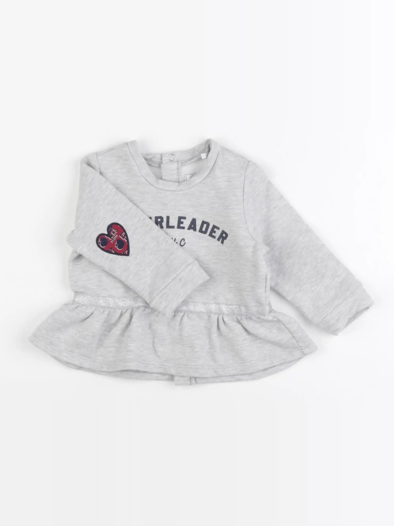 IKKS - sweat gris - 6 mois